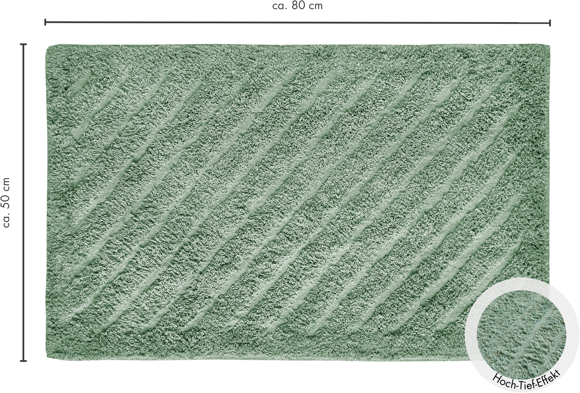 Andiamo Tapis de bain »Havanna, 50x80 cm« Höhe 7,5 mm Badteppich, Uni Farben, Hoch-Tief Effekt, verschiedene Designs