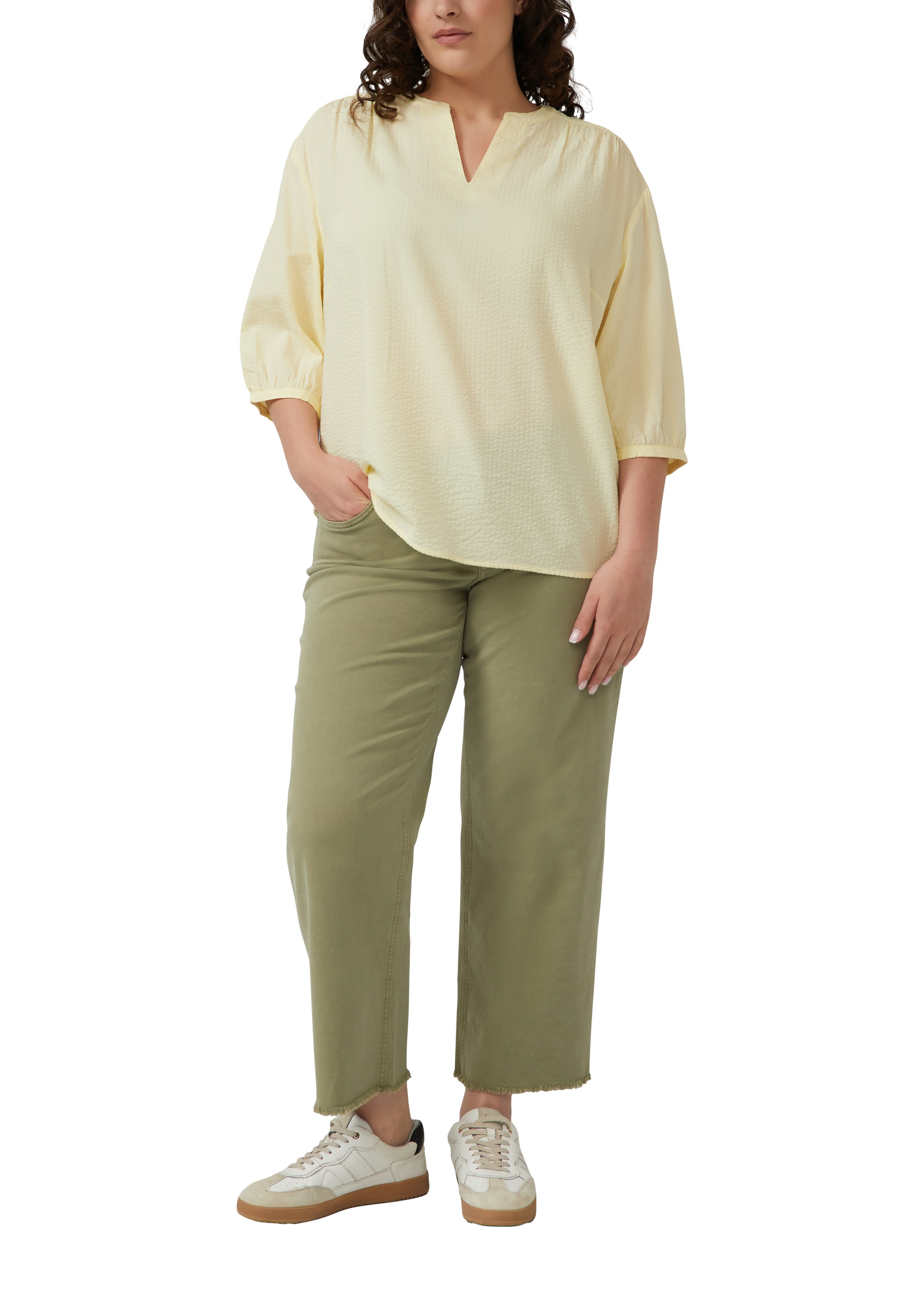 s.Oliver CURVE Blouse à enfiler manches 3/4 en viscose / grandes tailles