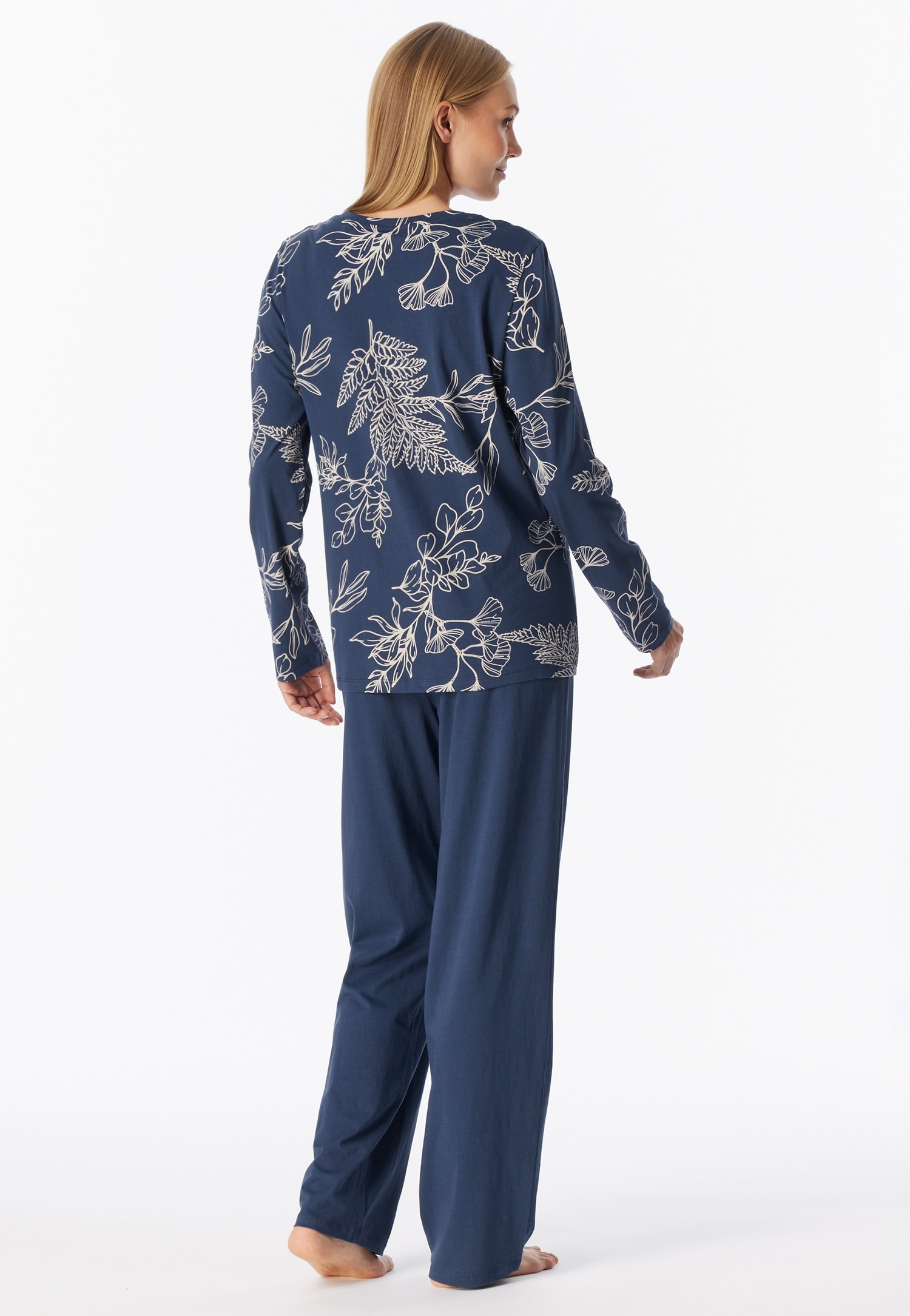 Schiesser Pyjama »Comfort Essentials« 2 col en V, coton, manches longues