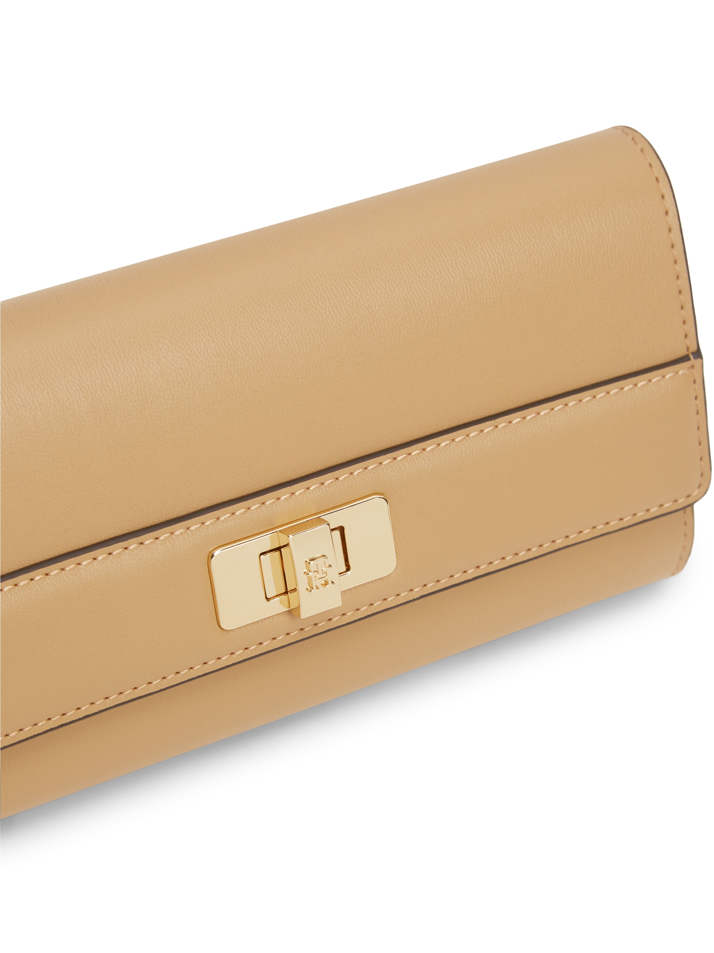 Tommy Hilfiger Porte-monnaie »TH MODERN LARGE FLAP WALLET« Damen Portemonnaie, Geldbeute mit goldfarbenen Accessoires