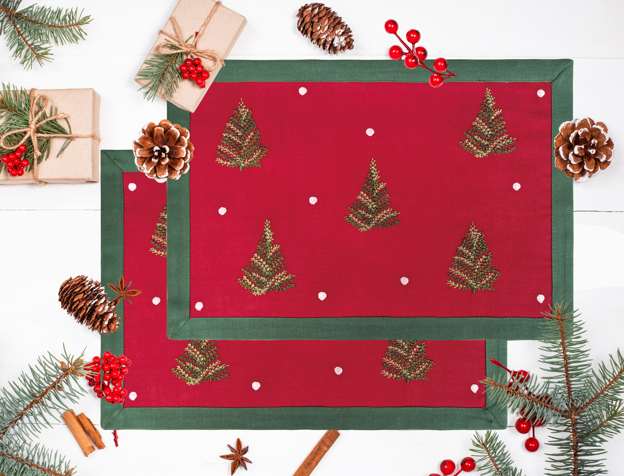 GOODproduct Set de table »Josselin« de Noël, festif, lot de 2, salon, salle à manger,