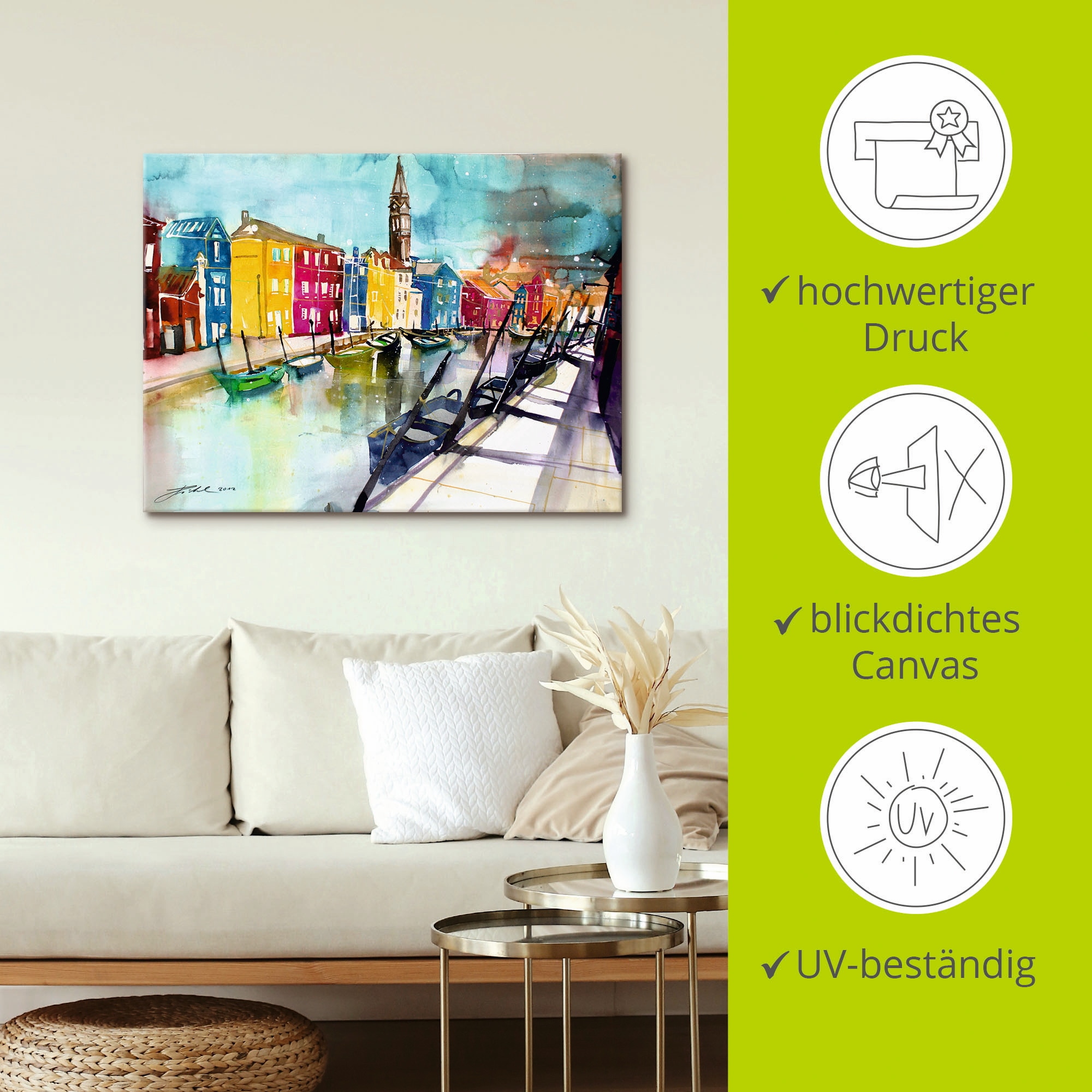 Artland Leinwandbild »Venedig« Italien 1 Stk. tlg. auf Holzrahmen gespannt