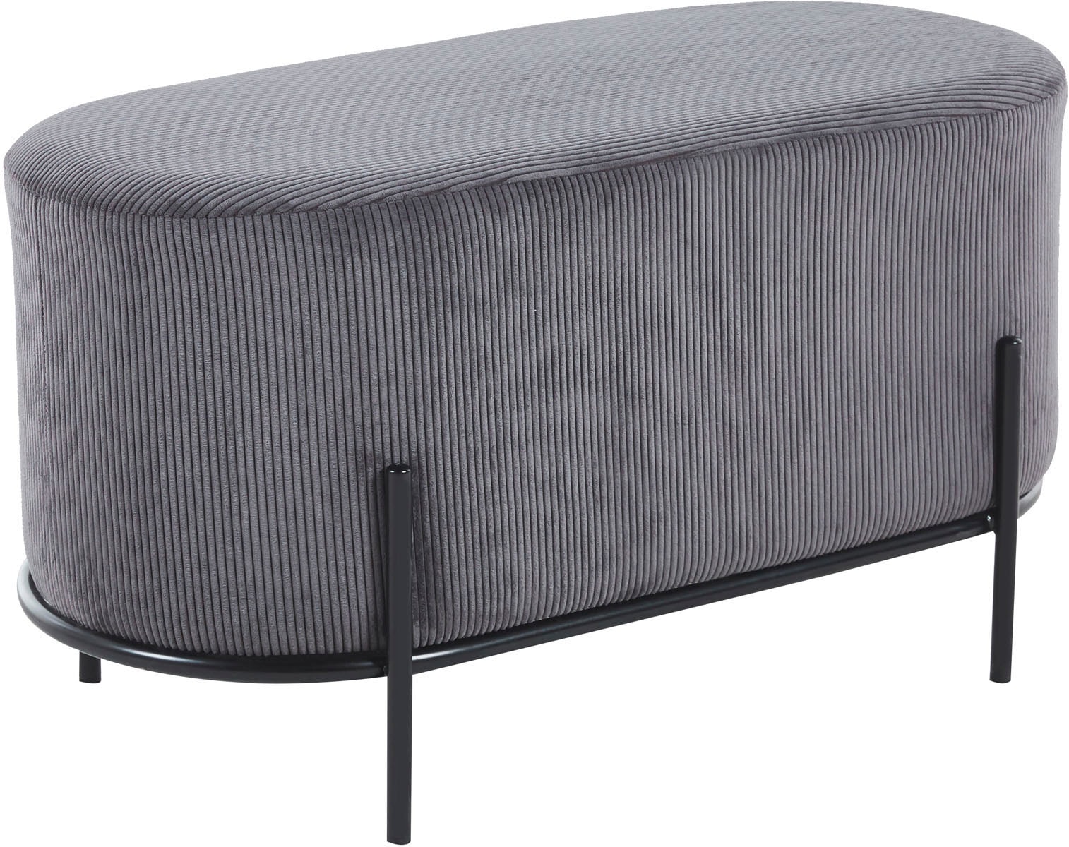 SalesFever Polsterhocker »Komfortabler Polsterhocker« mit Design-Gestell aus schwarzem Metall