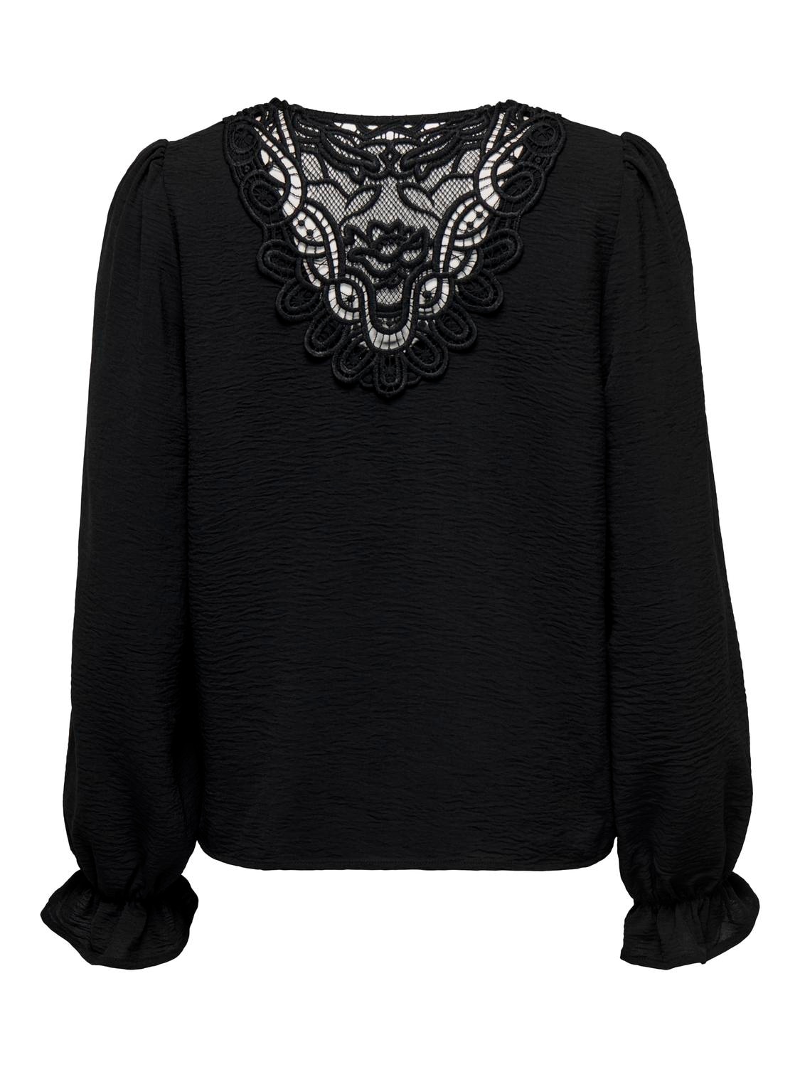 ONLY Blouse en dentelle »ONLMETTE L/S LACE TOP WVN« Kunstfaser, regular fit