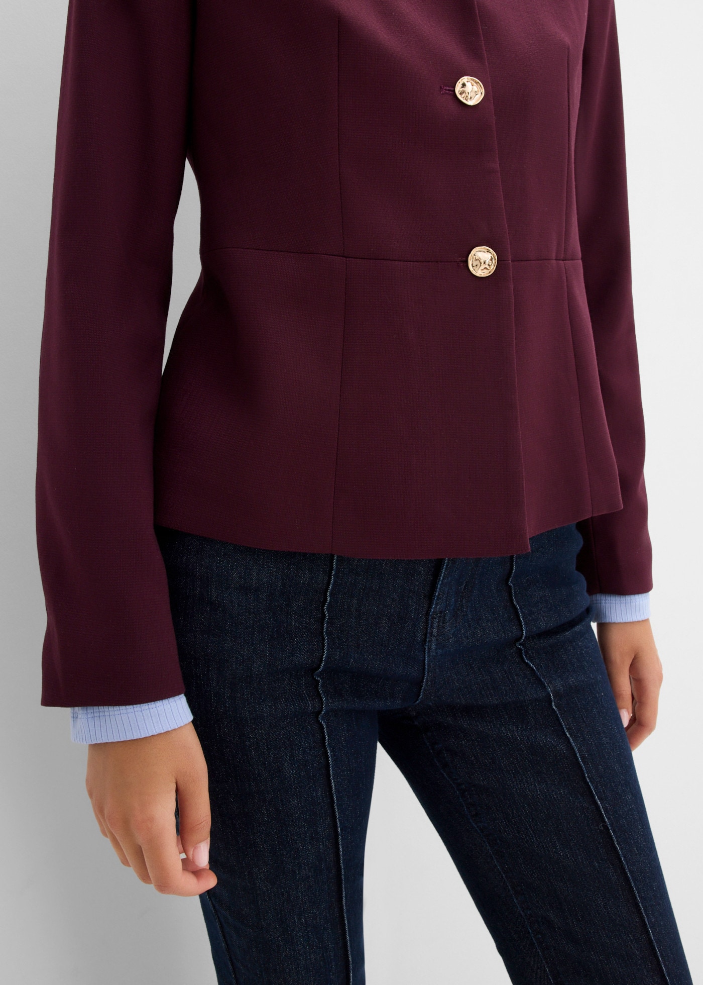 bonprix Veste blazer avec col chemise, coupe confortable