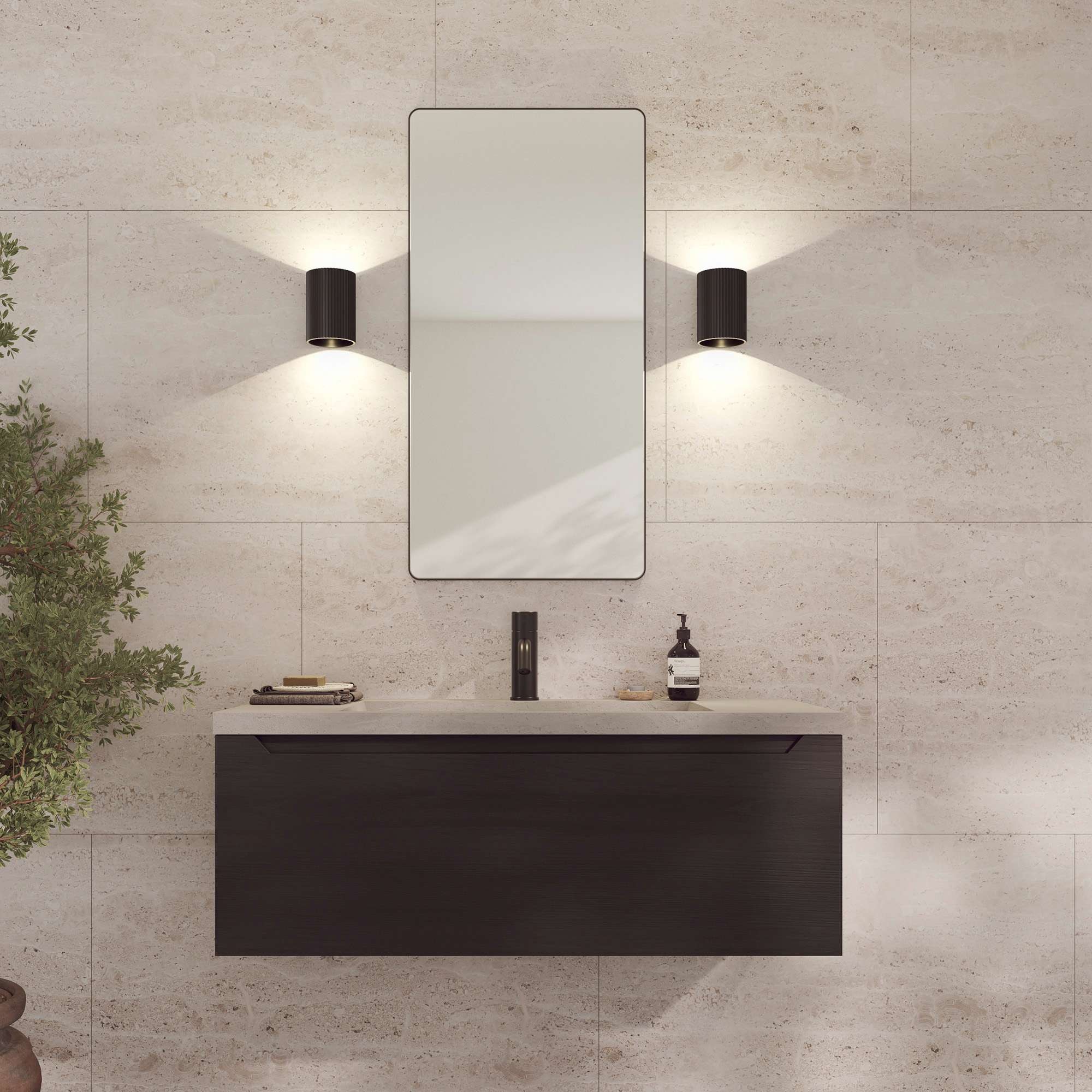Loevschall Miroir »Refine Wandspiegel rechteckig – eleganter Designspiegel mit edlem« Rahmen in vielen Grössen & Farben für Bad, Flur & Schlafzimmer