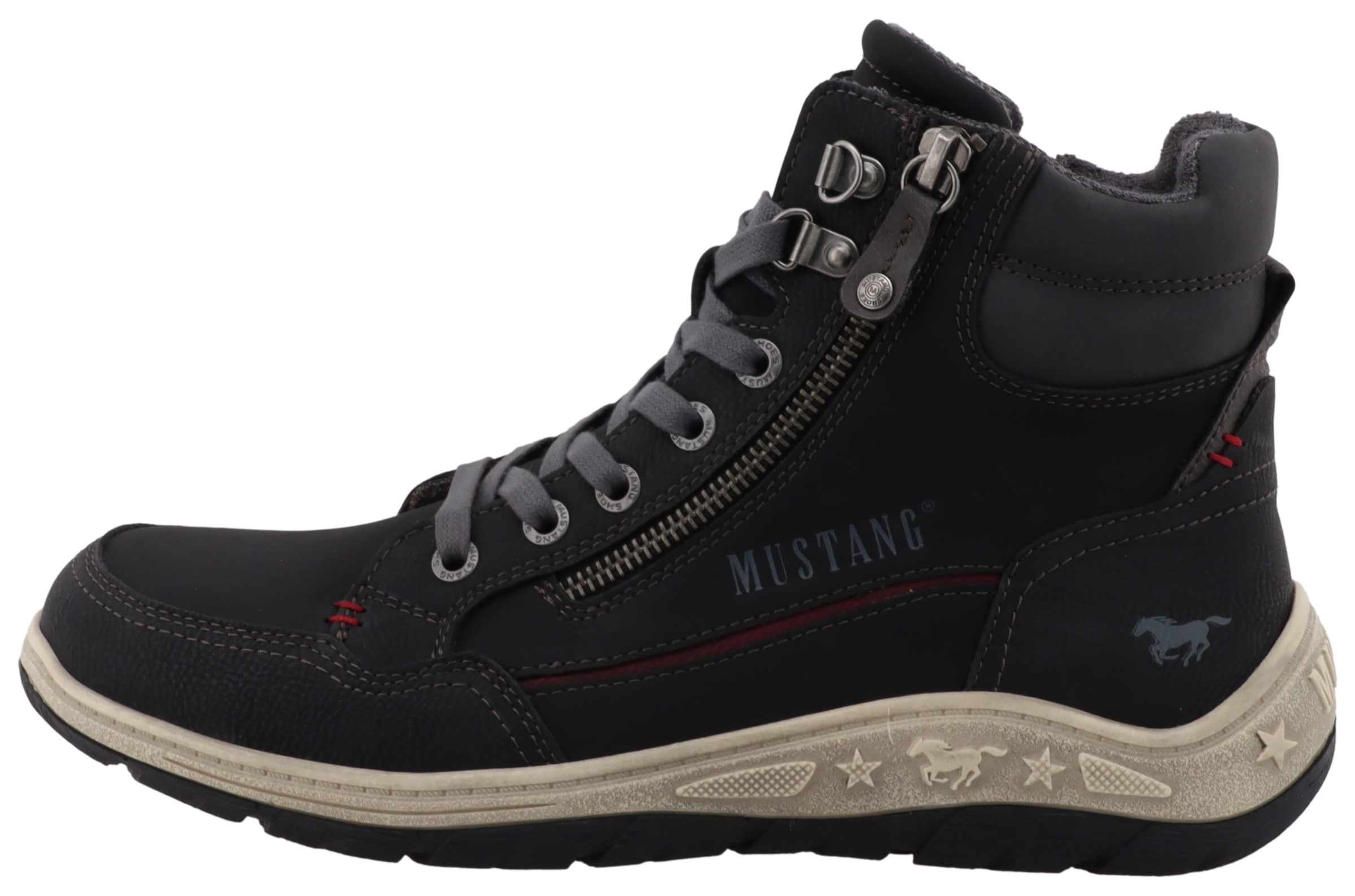 Mustang Shoes Bottines à lacets »Benedetto«  baskets montantes, bottines à lacets avec fermeture éclair