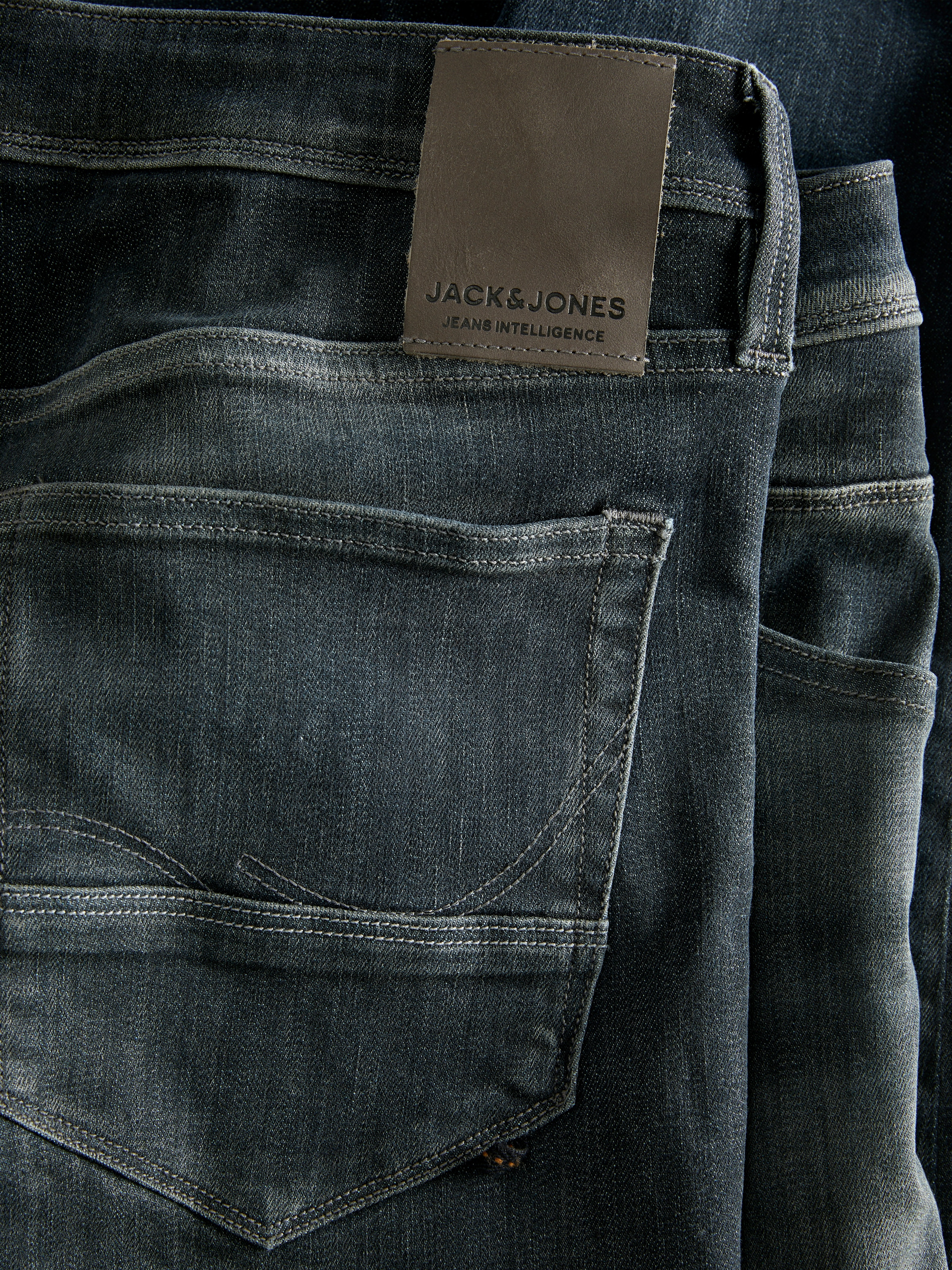 Jack & Jones Slim-fit-Jeans »JJIGLENN – Jeans mit Stretch, niedriger Leibhöhe und Taschen« Baumwollmischung, slim fit