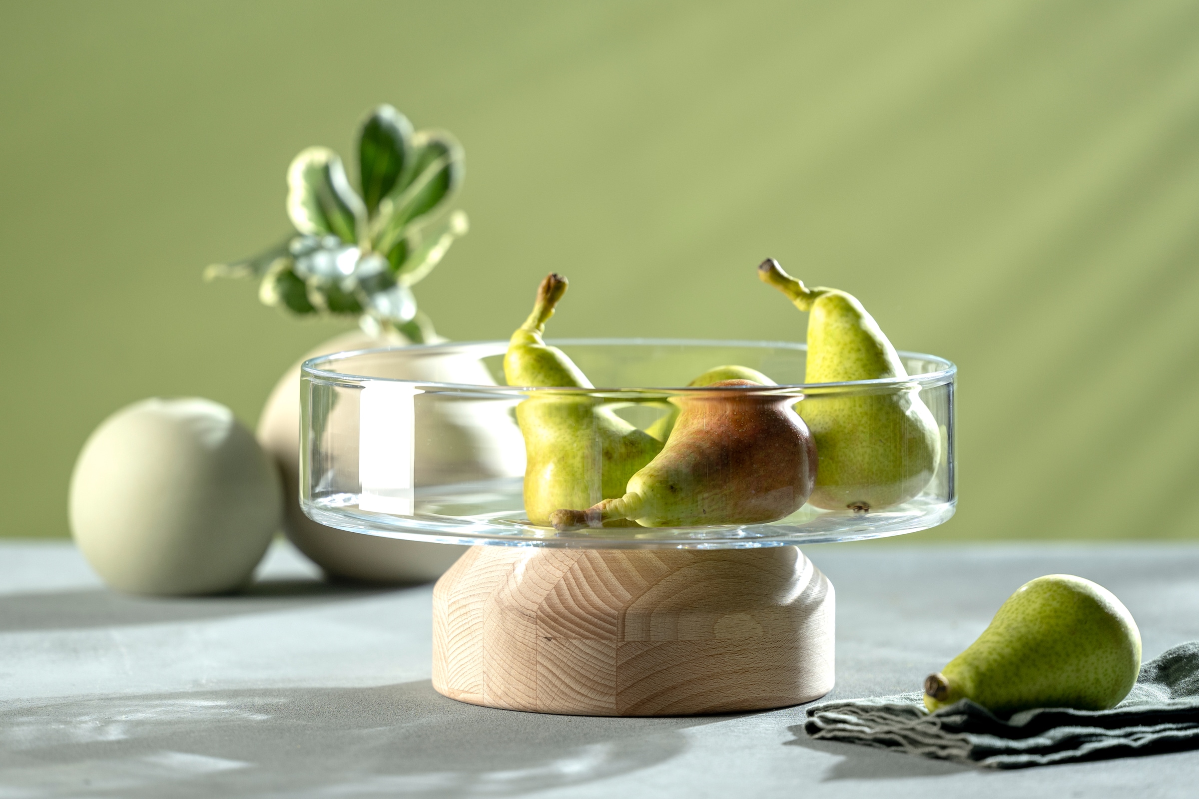 LEONARDO Coupe décorative »Schale LEGNO 27 cm auf Holzsockel«
