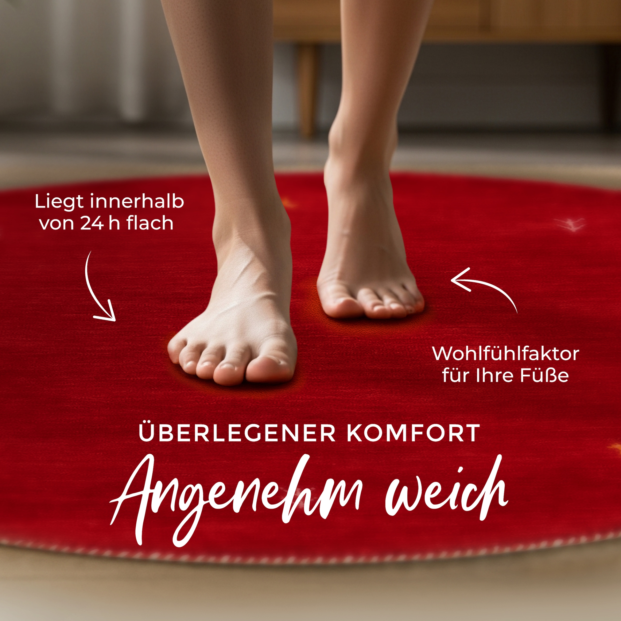 carpetfine Tapis en laine »Gabbeh Uni« Rond 15 mm Höhe reine Wolle handgewebt, Gabbeh Tiermotiv warmes Raumklima viele Grössen