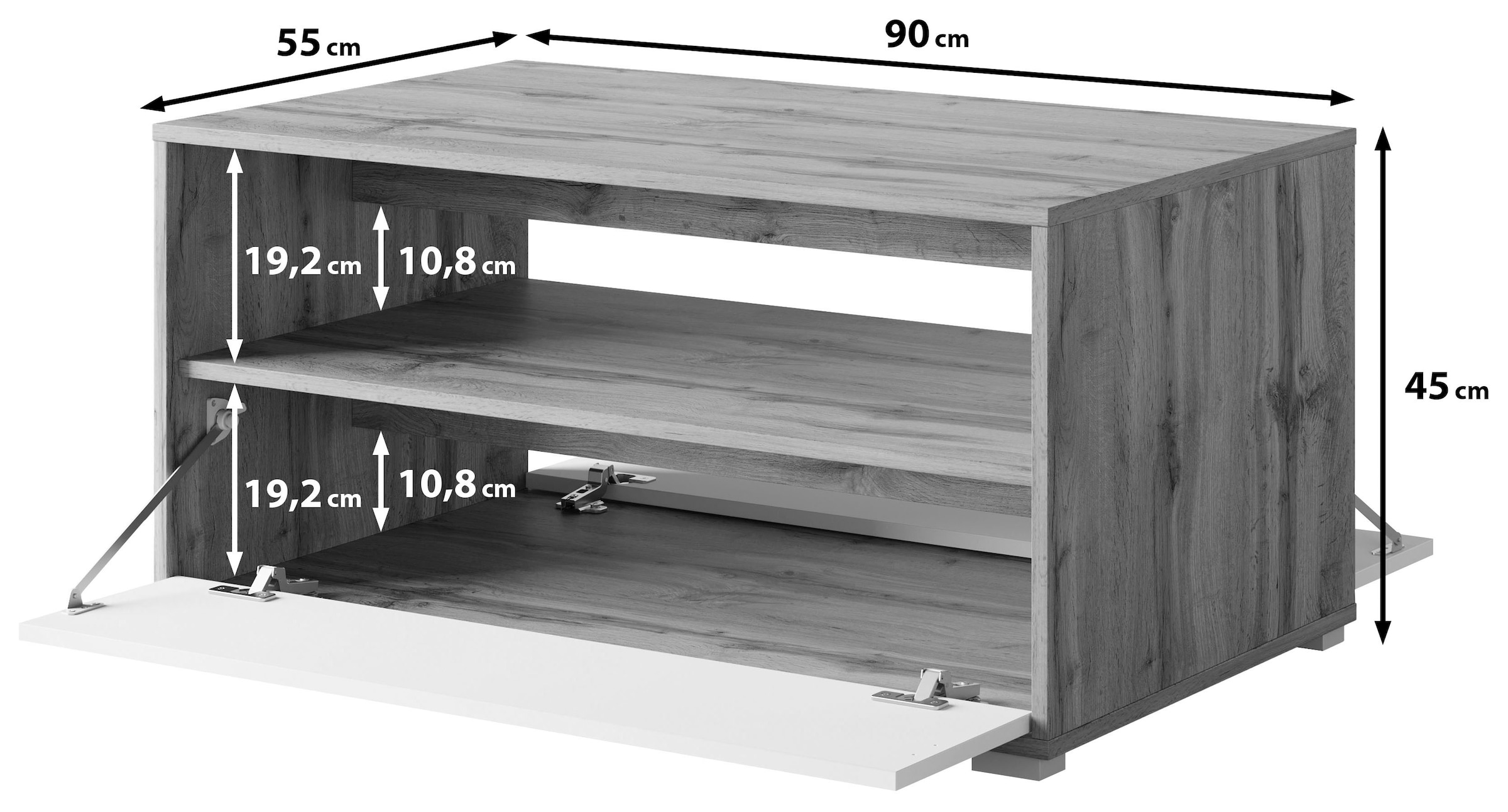 Home affaire Couchtisch »Kenia« 1 Stk. tlg. Rechteckiger Kaffeetisch, 90x55 cm, mit offenem und geschlossenem Fach