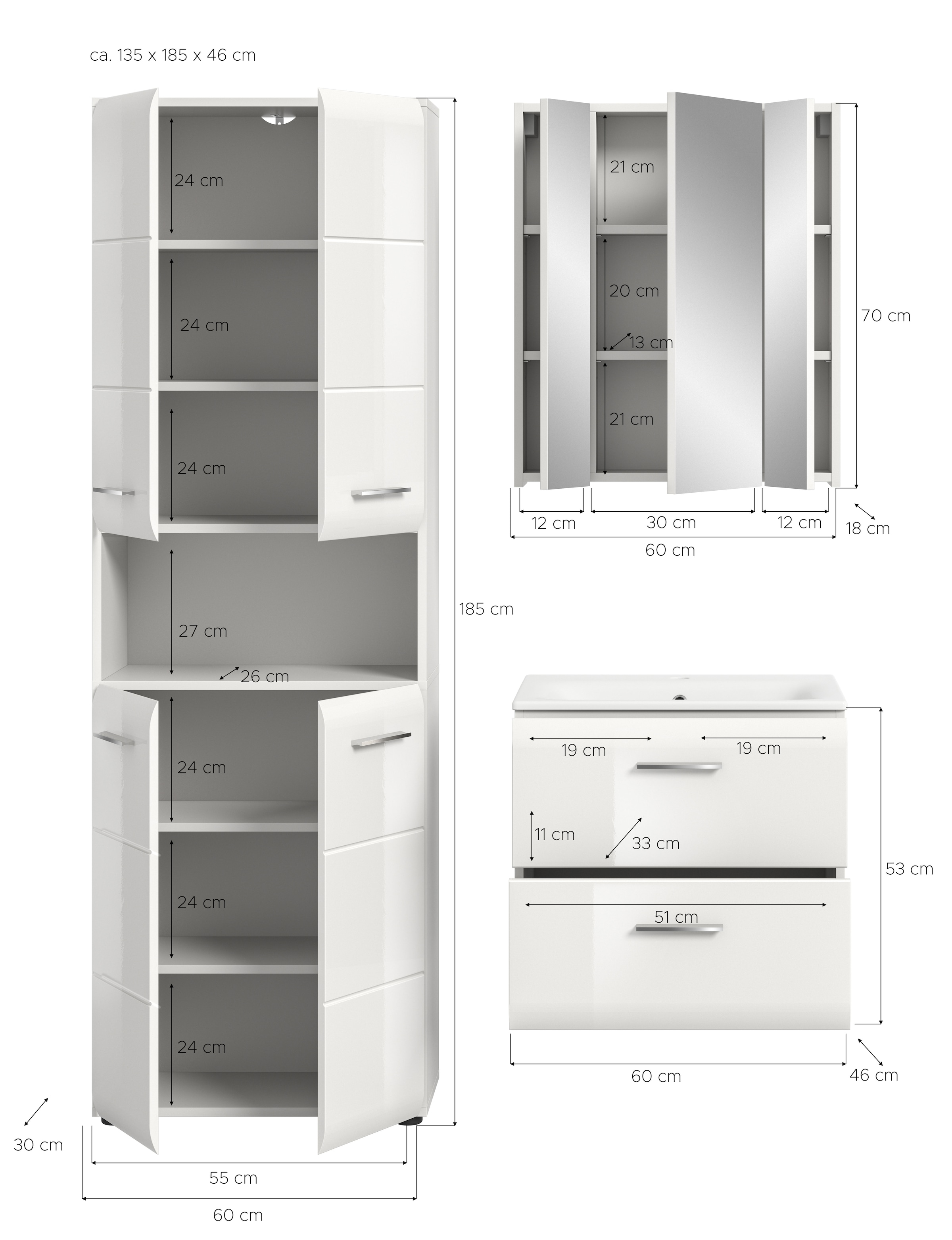 INOSIGN Badezimmer-Set Set, 4 Stk. tlg.