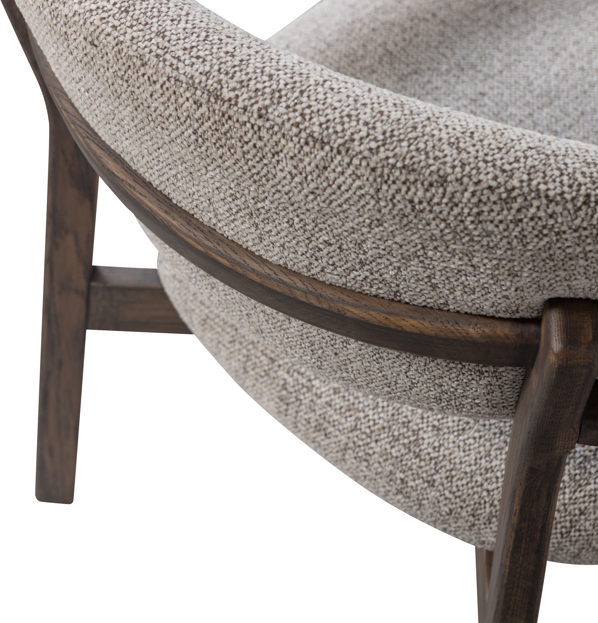 WOOOD Fauteuil lounge »Udar mit More-Melange-Bezug und Eichenholzgestell, B68 x T75 x H76 cm« Très haute résistance à l'usure, capacité de charge 120 kg, hauteur d'assise moyenne