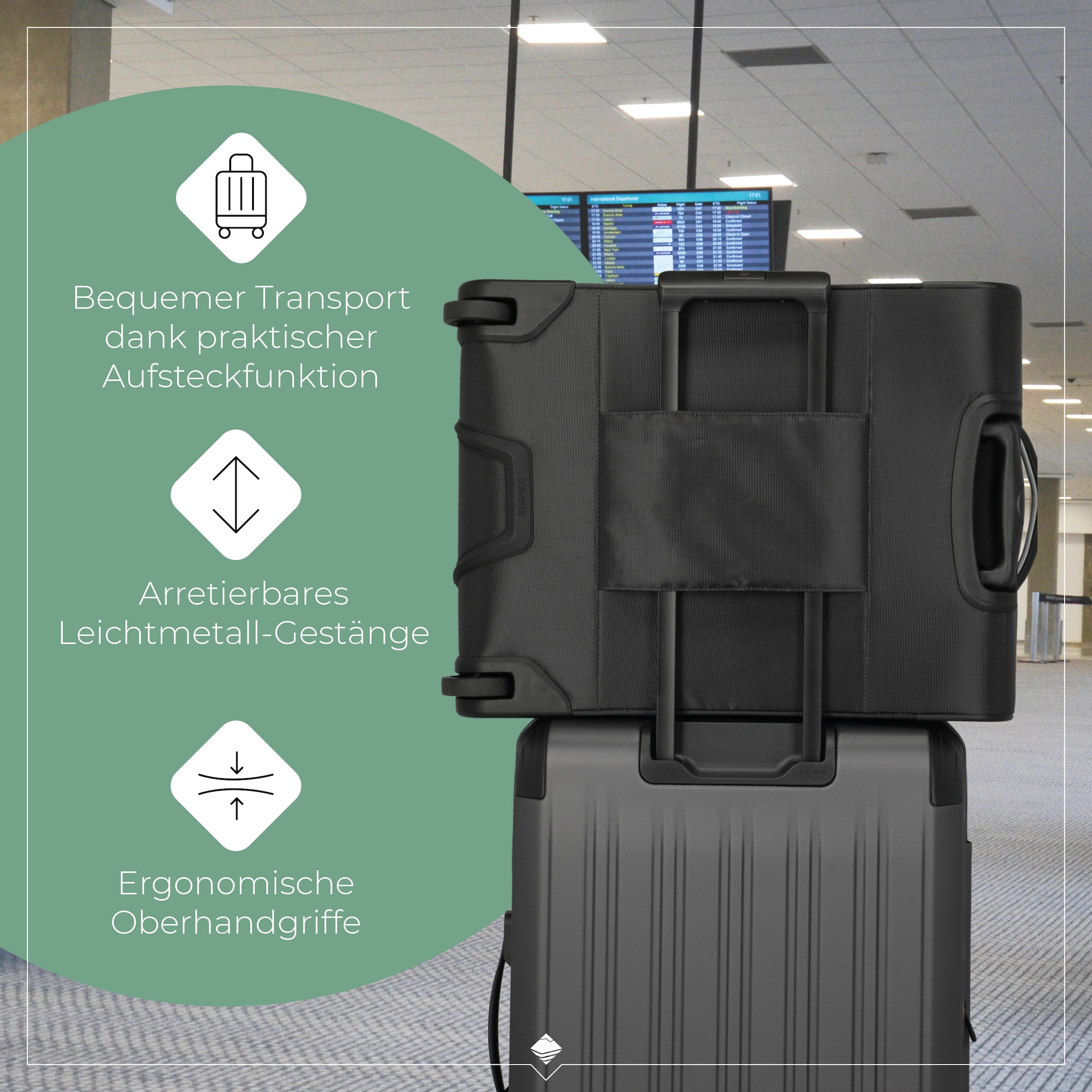 travelite Trolley pour bagages à main »JETPACK Multi 2 Cabin Handgepäck Koffer« 41 litre 2 Rollen bagages souples, adaptés à Ryanair, Condor et de nombreuses compagnies aériennes courantes