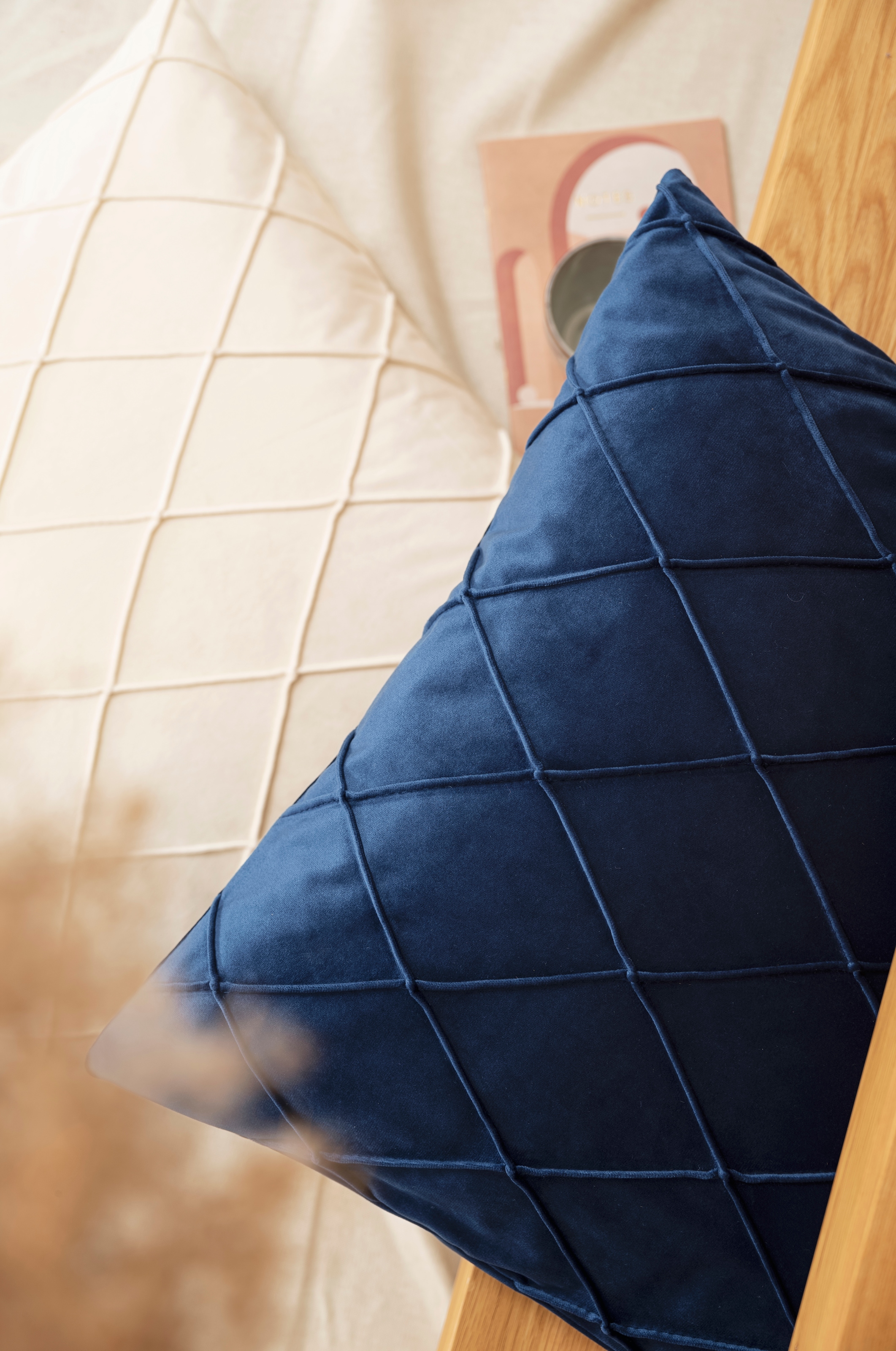 Magma Heimtex Coussin décoratif »NOBLESS« 50x50cm, housse de coussin, matelassage en losanges, look moderne et luxueux