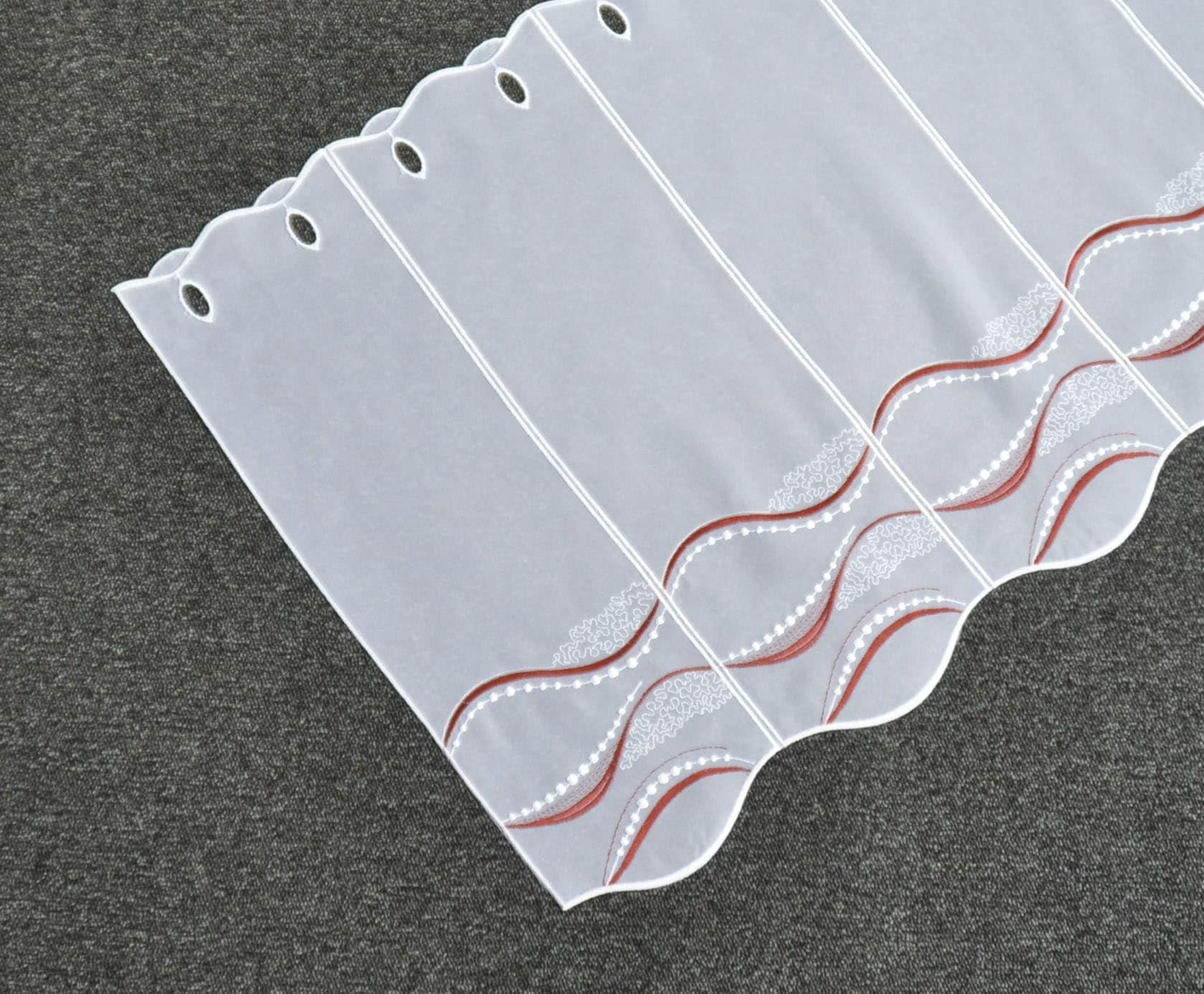 Stickereien Plauen Rideau à vitres »Welle« Passage tige 1 cuis tlg.