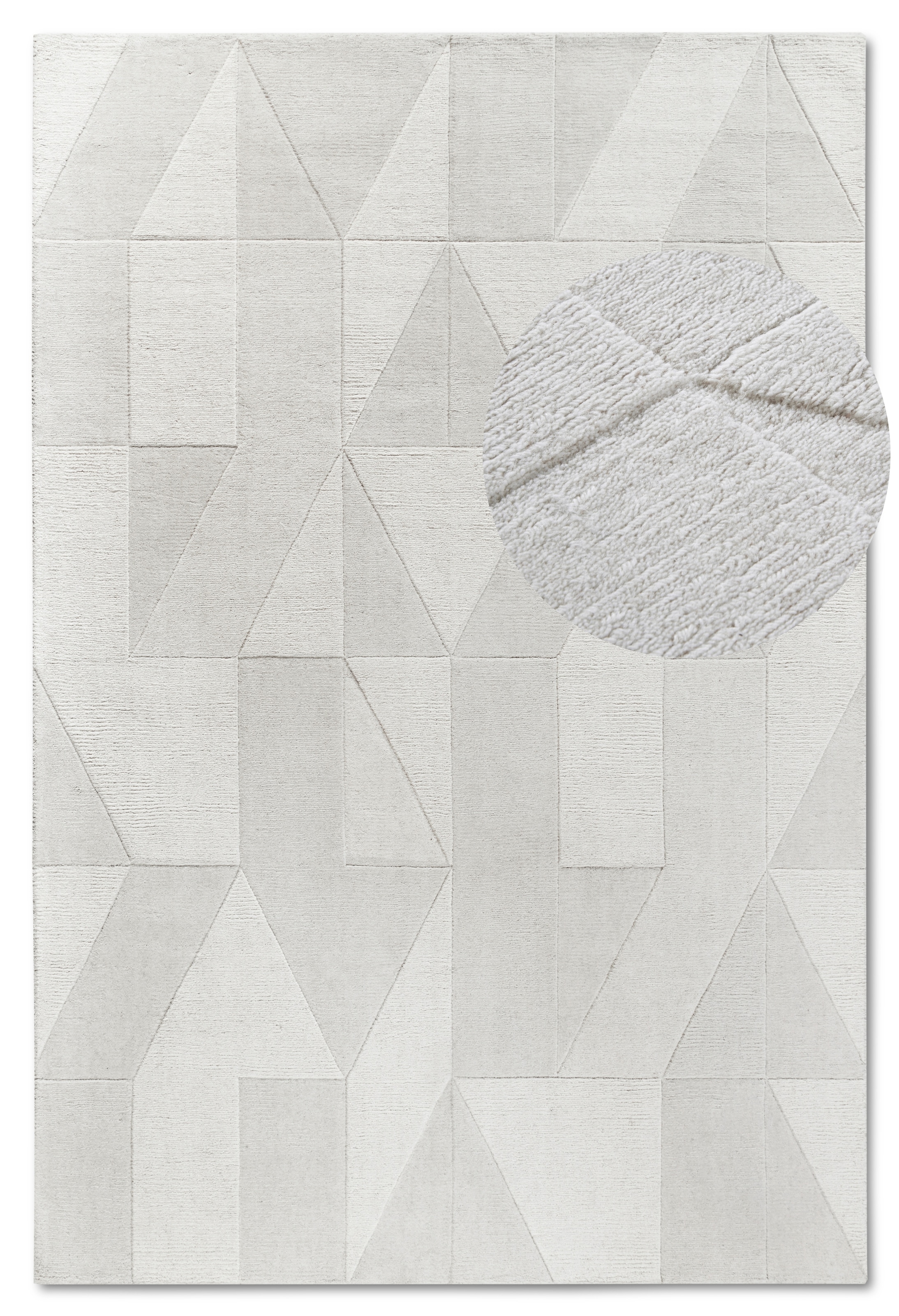 Villeroy & Boch Tapis en laine »Ursule« Rectangulaire 10 mm Höhe Coureur, tissé main, laine, naturel, salon, géométrie, bohème