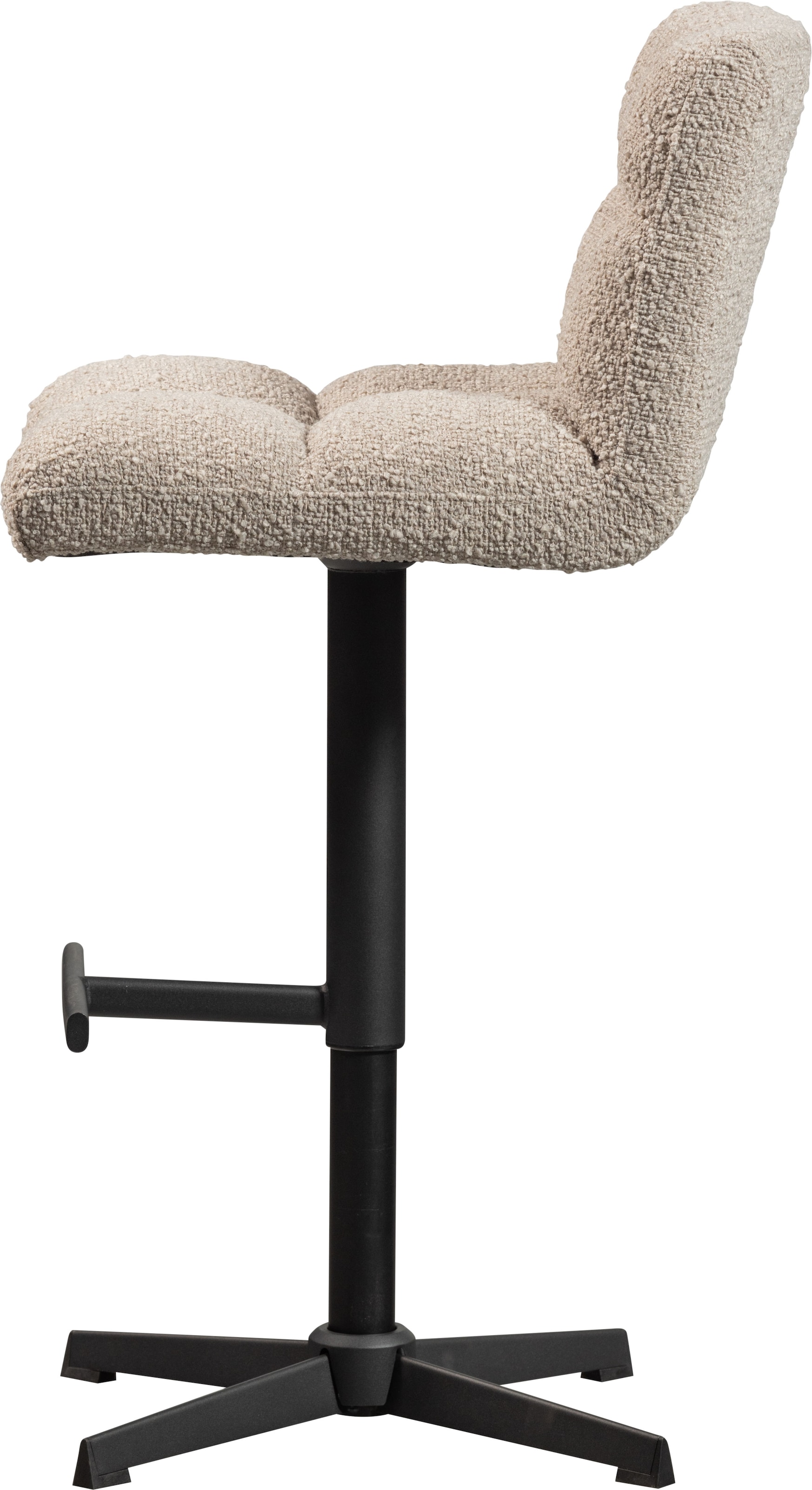 WOOOD Tabouret de bar »Vinny mit Bouclé-Bezug höhenverstellbar, B 44 x T 58 x H 114 cm« Ensemble, 2 cuis tlg. Hauteur d'assise de 60 à 80 cm, capacité 100 kg, mécanisme pivotant
