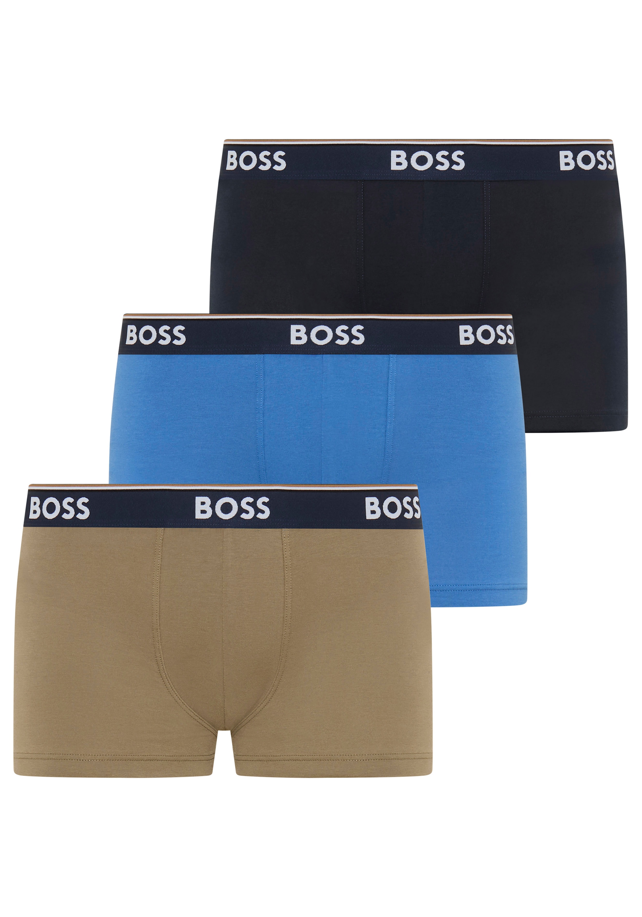 BOSS Trunk Packung, 3 Stk. aus Stretch-Baumwolle mit Logo-Bund, mittlere Bundhöhe