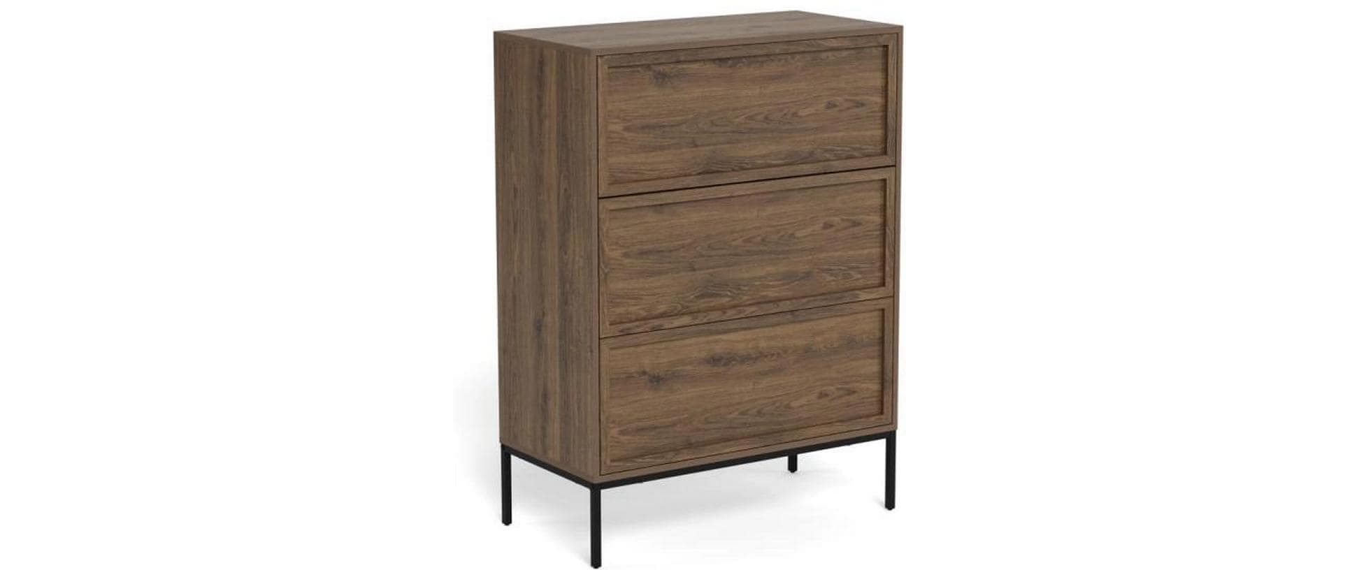 AC Design Kommode »Palmdale 80 x 40 x 110 cm« Elegante Kommode mit 3 Schubladen in rauchiger Eiche-Optik