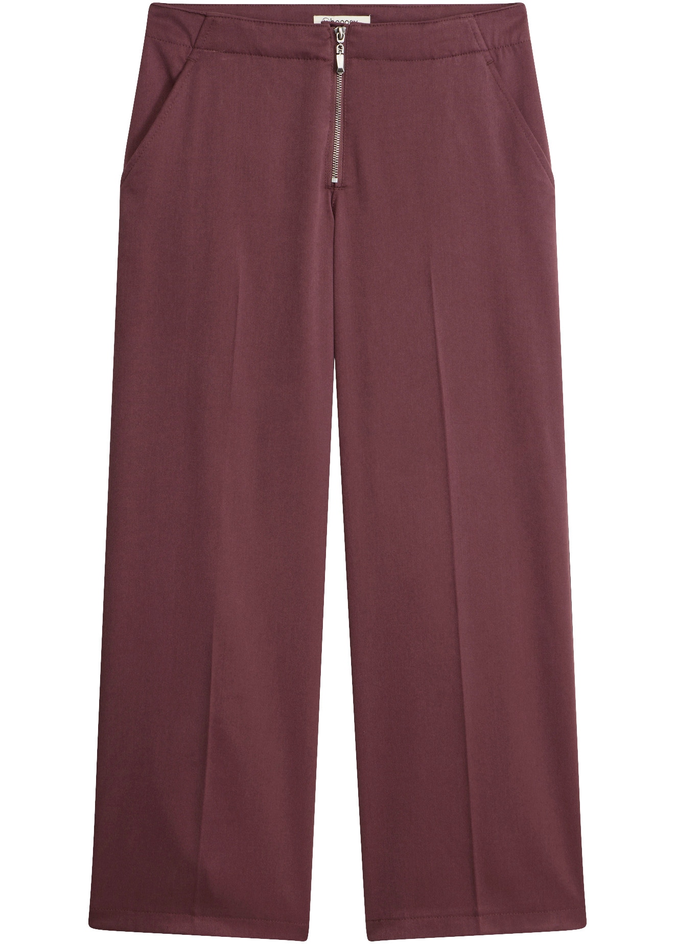 bonprix Pantalon à pinces  en brun cacao, avec plis à la taille, coupe barrel, loose fit