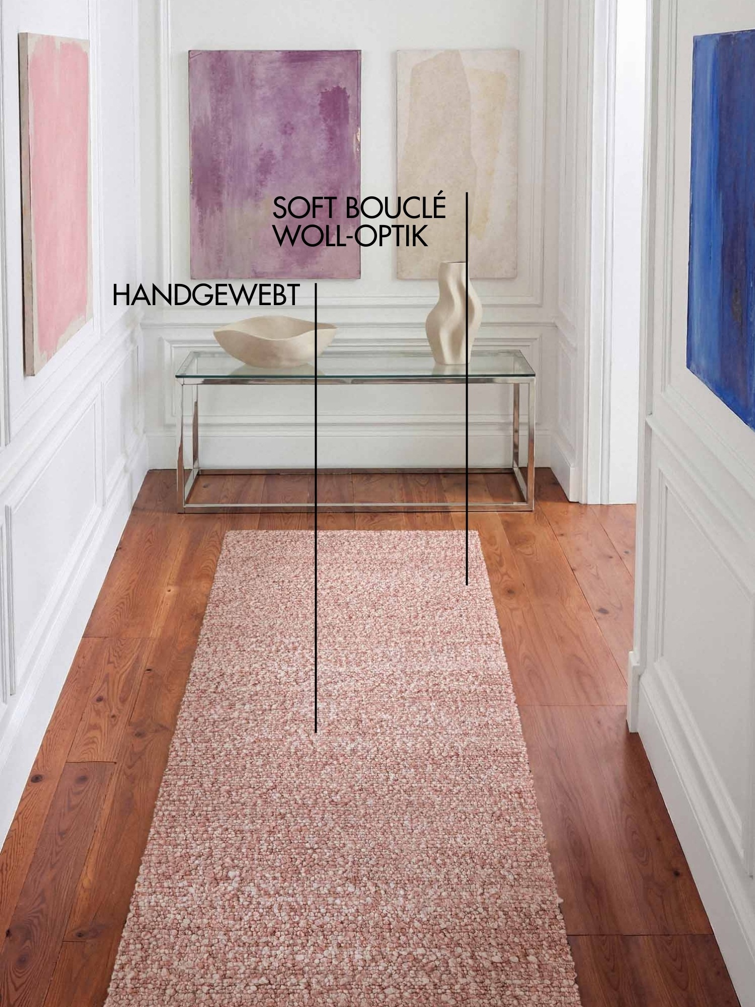 Ted Baker Teppich »Soft Bouclé Portobello , auch als Läufer« rechteckig 10 mm Höhe Woll-Optik, Bouclé Meliert, Wohnzimmer, Esszimmer, Schlafzimmer, Flur