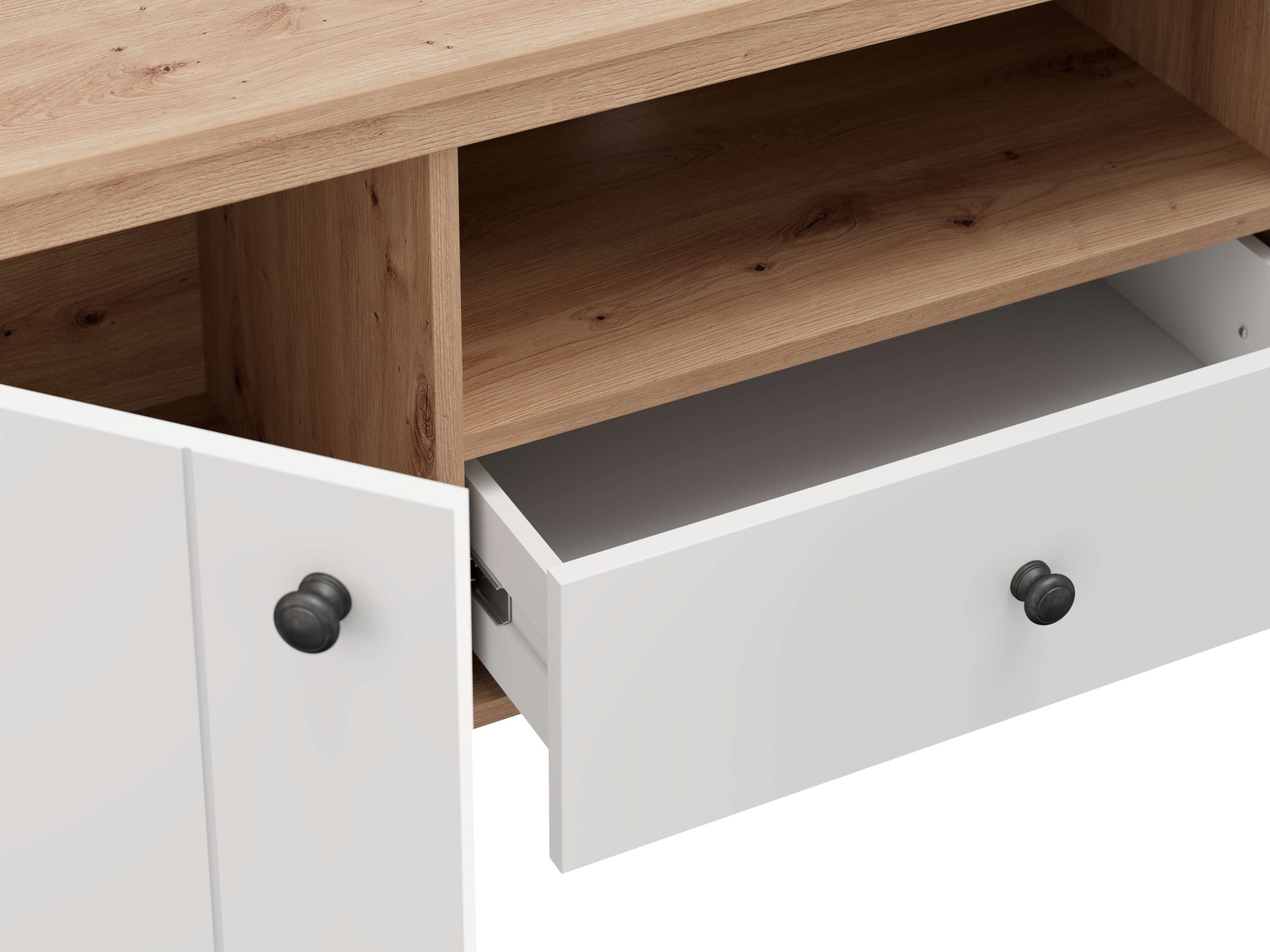Home affaire Table basse »BEDFORD, TV-Board, TV-Kommode, TV-Schrank, TV-Unterschrank, TV-Möbel« Profil MDF 2D recouvert, marquage à chaud
