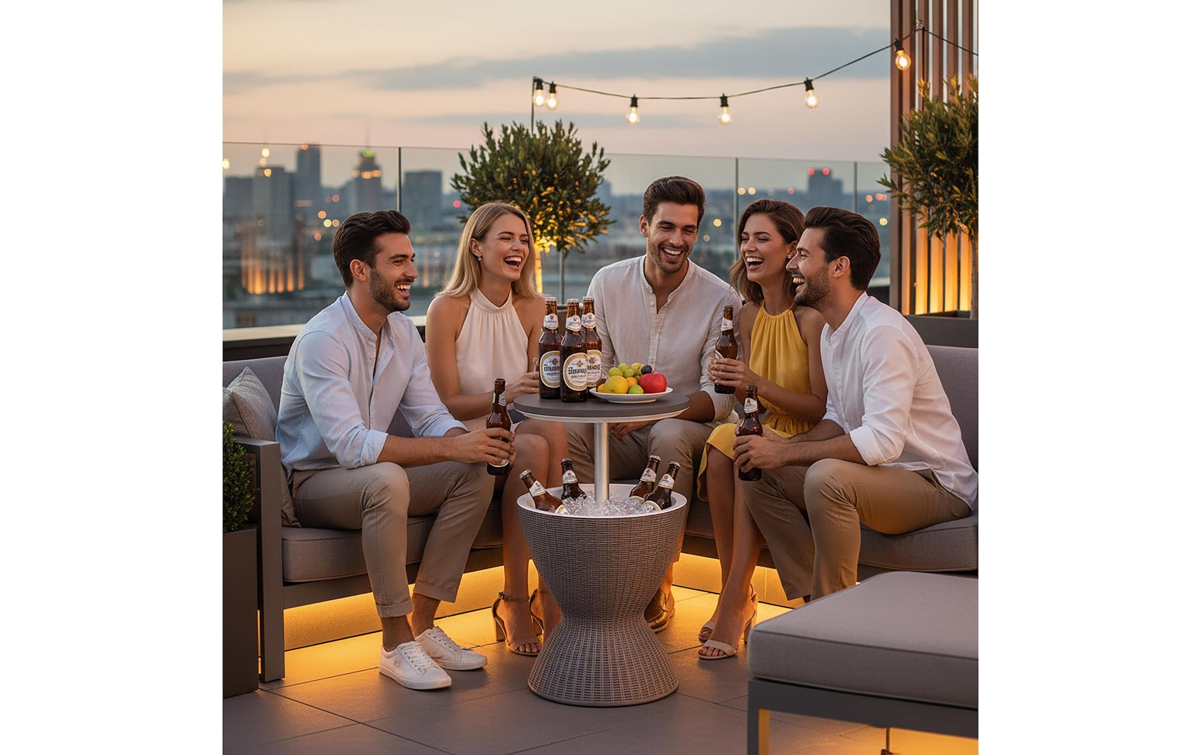 relaxdays Table d'appoint »mit Kühlfunktion 30 L 48.5 x 82 cm«