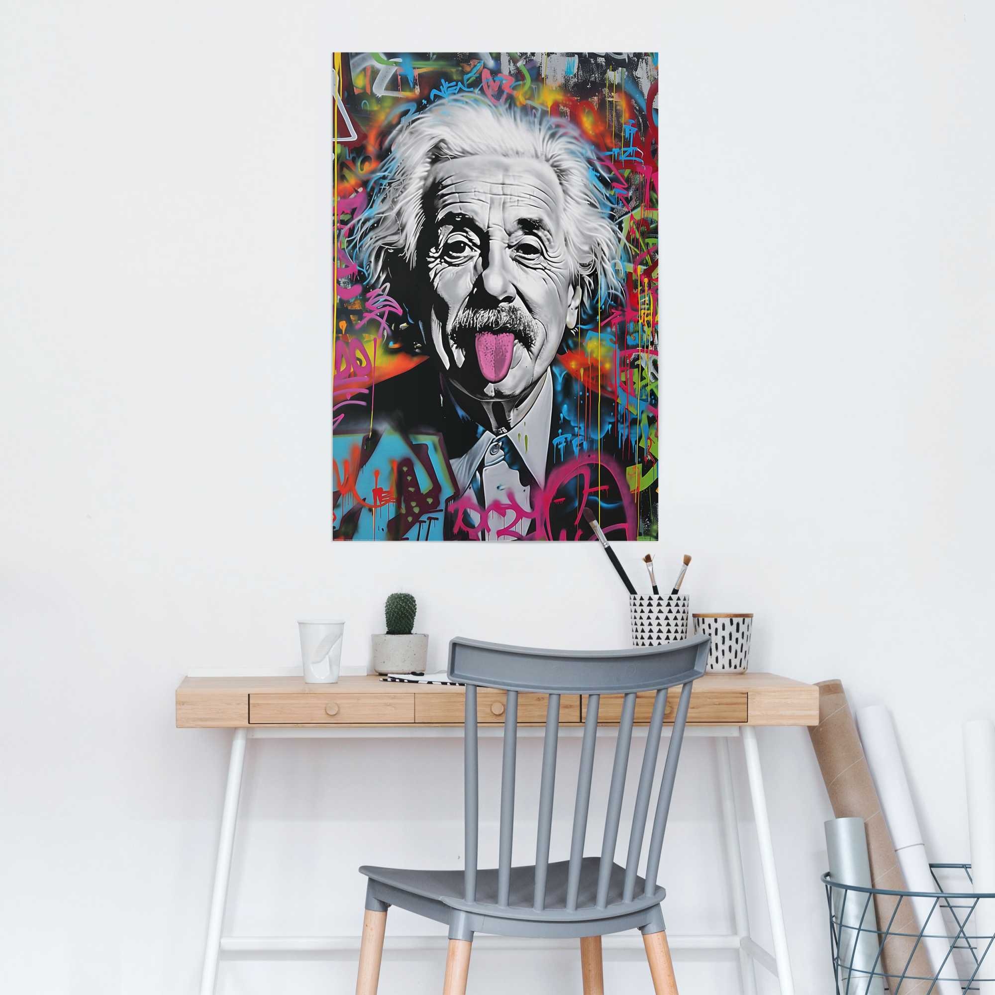 Reinders! Poster »Einstein Tongue« Hobbyraum - Mehrfarbig - 150 gr.  Papier - Street Art - 61x91,5 cm
