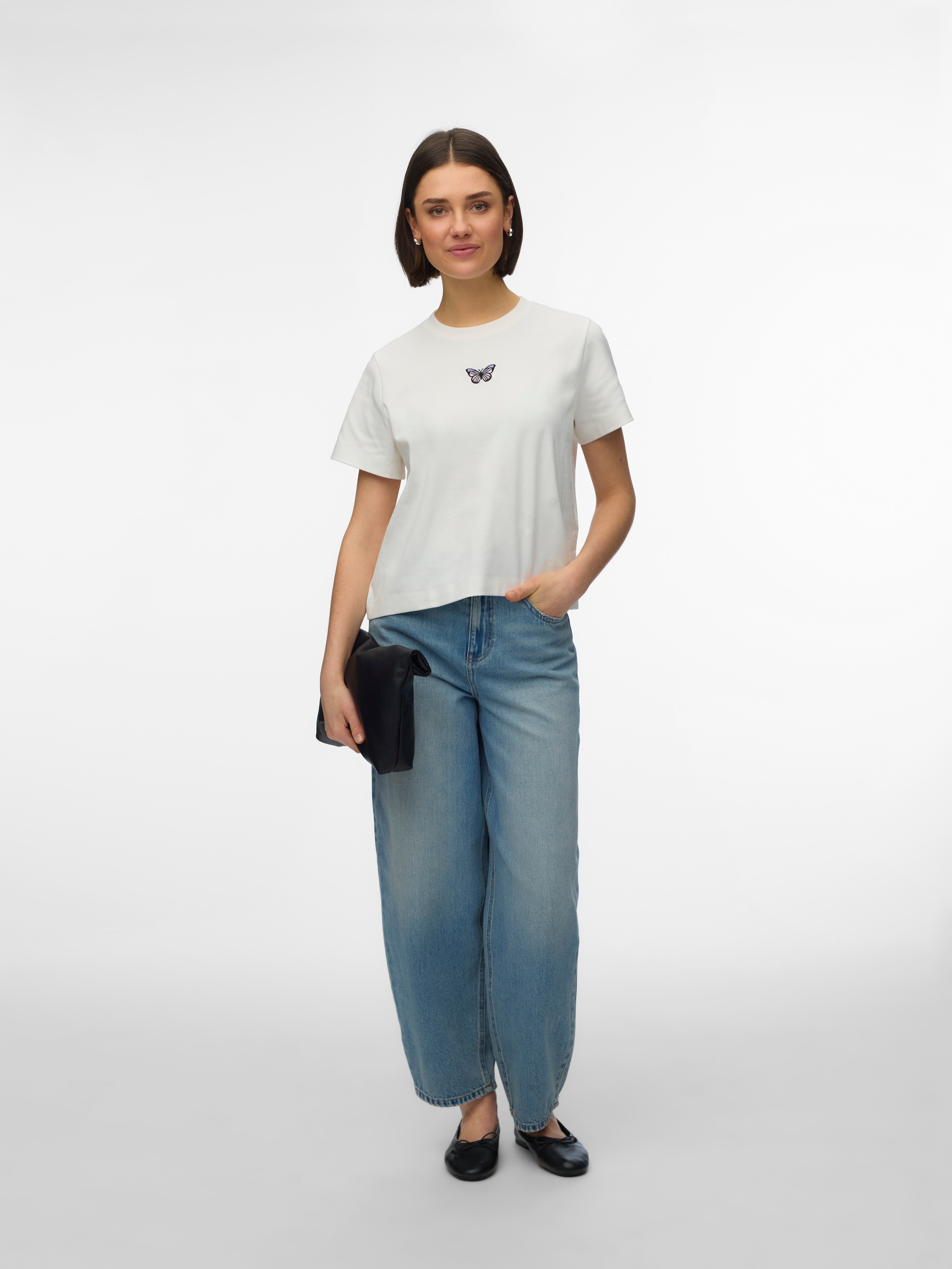 Vero Moda T-shirt à manches courtes »VMSARA METTE SS TOP BOX JRS GA NOOS« coton, coupe régulière