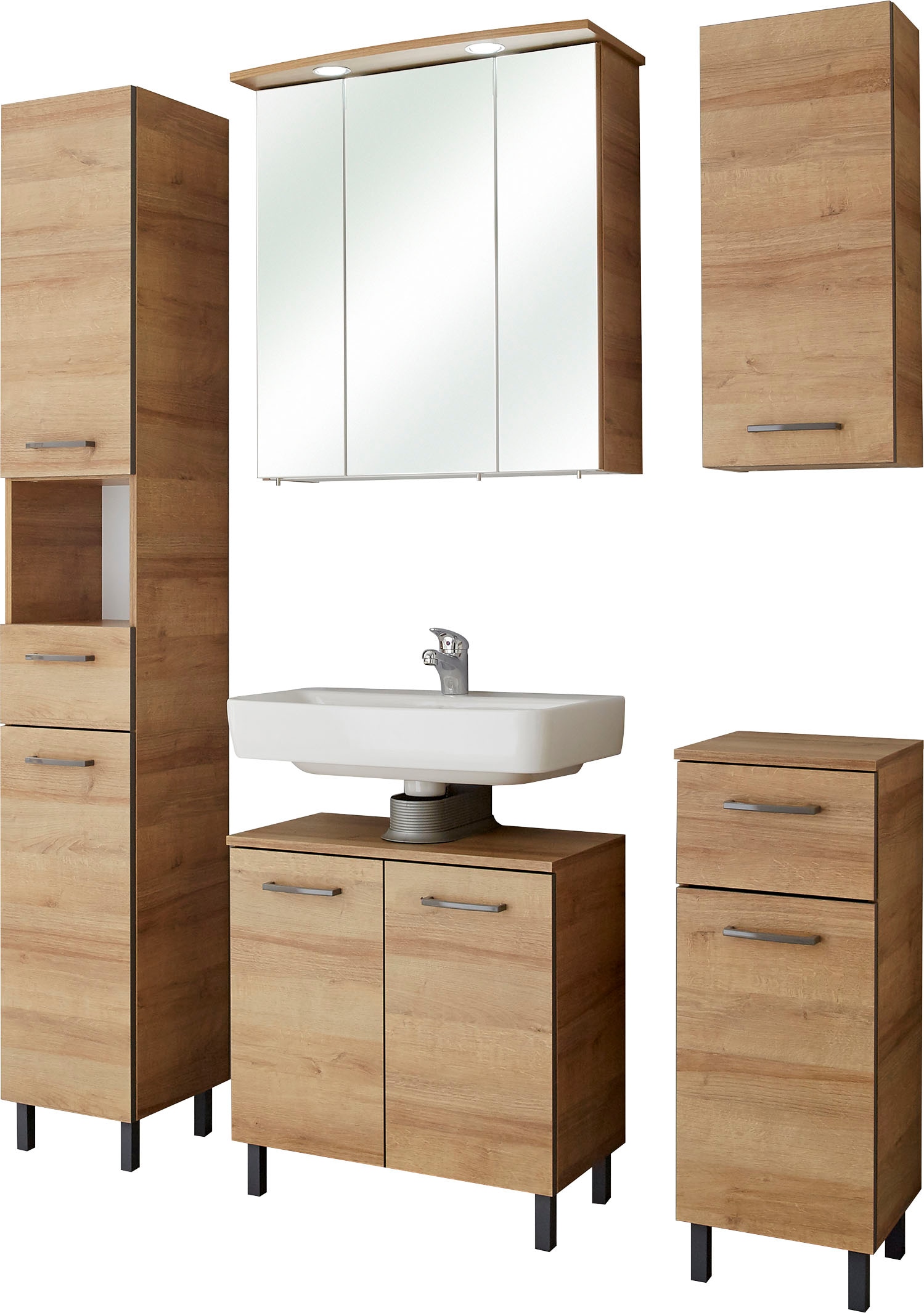 Saphir Armoire sous lavabo »Quickset 919 Unterbeckenschrank, Riviera Eiche quer Nachbildung« Armoire sous lavabo avec amortisseur de porte, 60 cm de large, sans lavabo