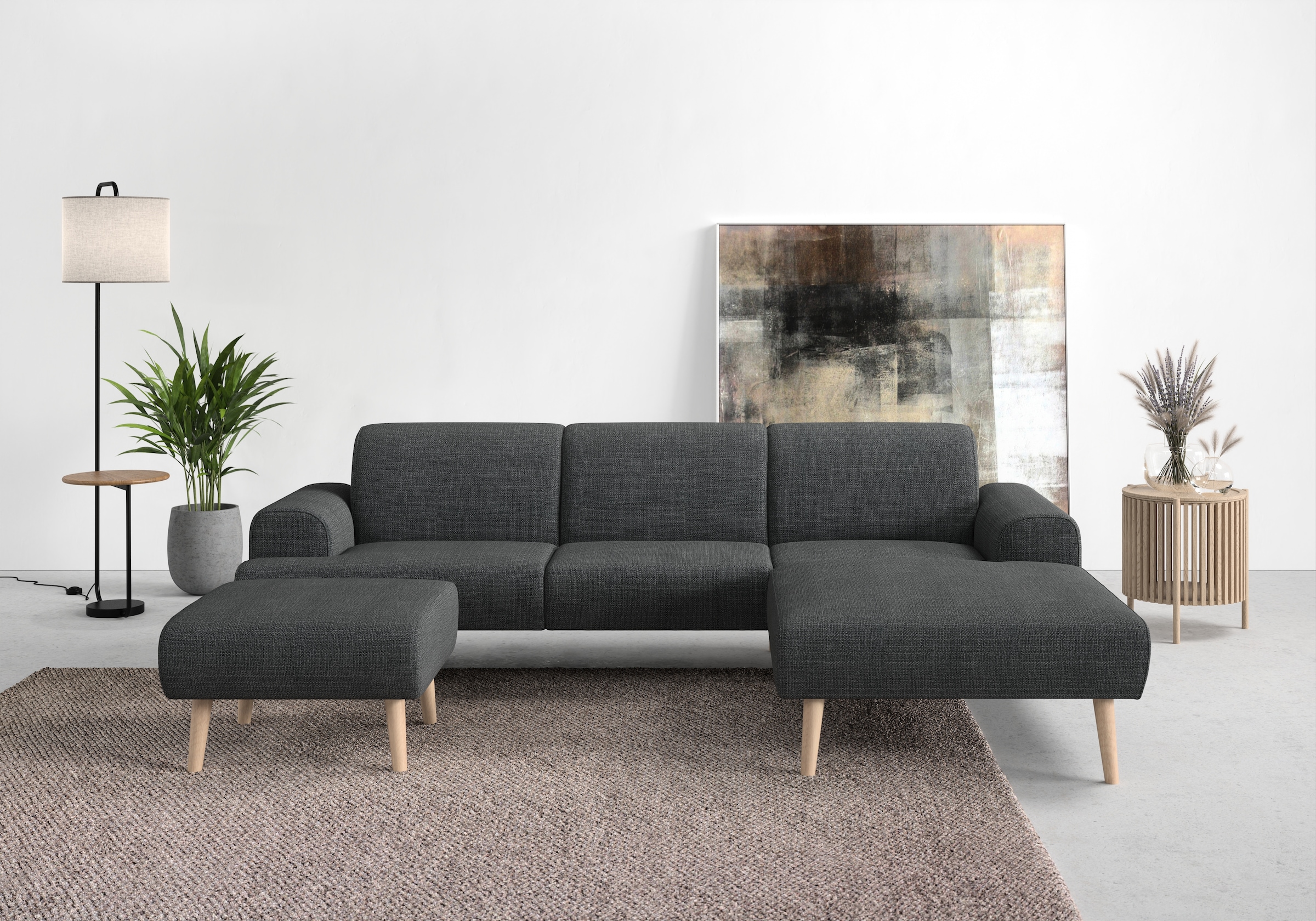 Home affaire Canapé d'angle »Swift Scandic Design, Federkern für hohen Sitzkomfort, L-Form« Federkern-Polsterung, B/T/H: 292/83/176 cm