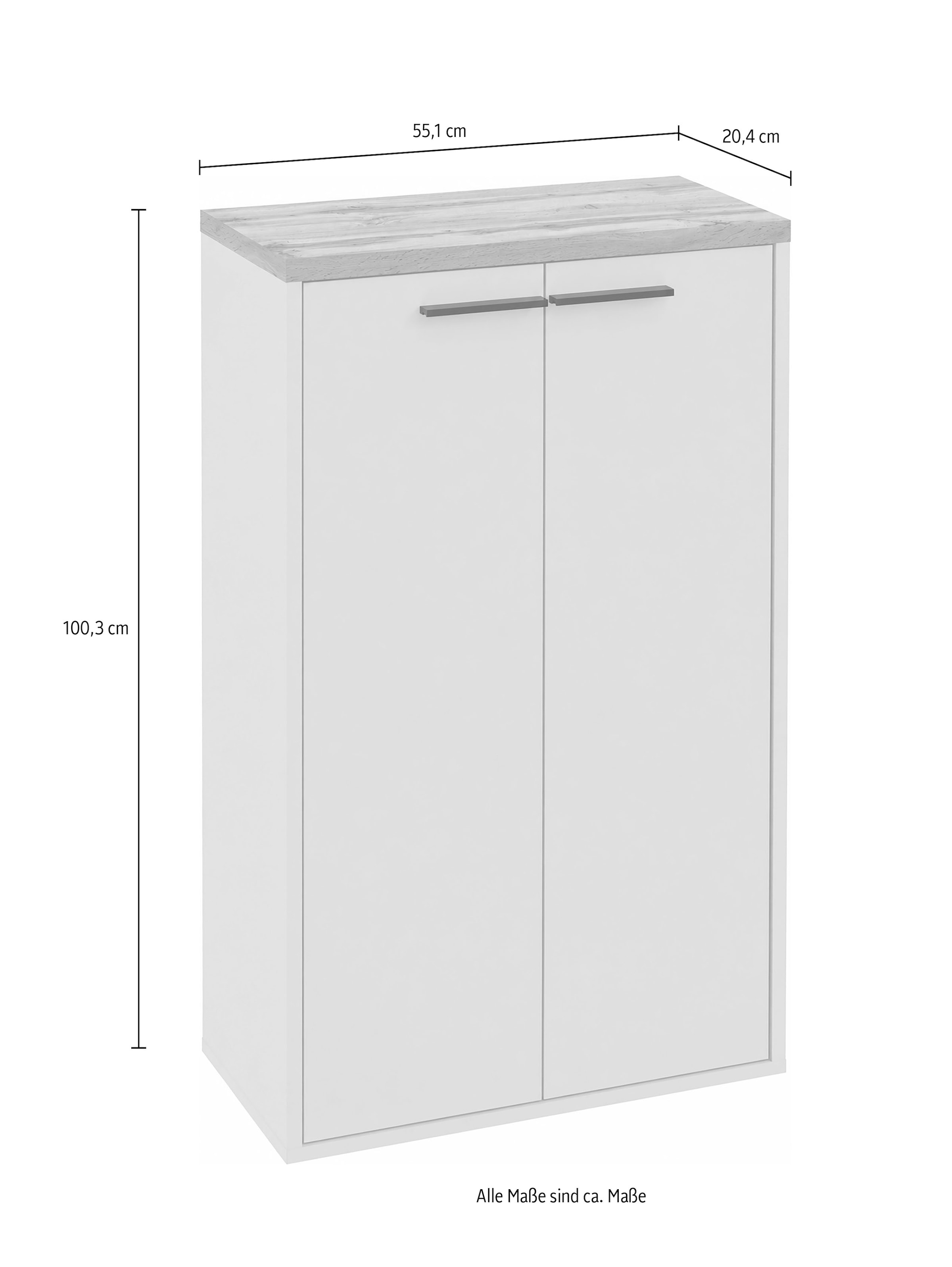 Schildmeyer Midischrank »Saga, mit fühlbarer Holzstruktur, Breite 55 cm, Made in Germany« 1 Stk. tlg. Eiche Landhaus Dekor mit fühlbarer Struktur, Made in Germany