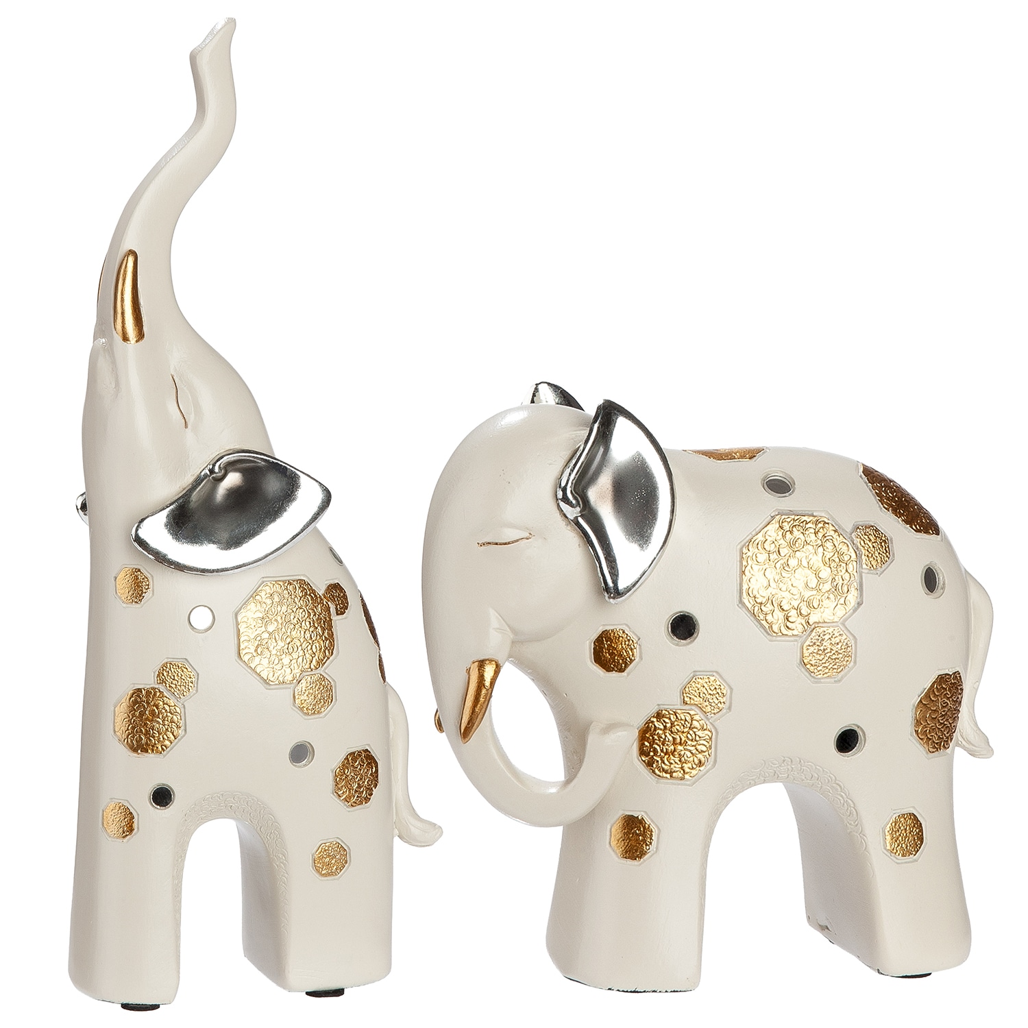 GILDE Skulptur »2tlg. Set Figur Elefant Midas weiss« Tierfigur Glückssymbol Dekoelefant elegantes Design Ethno-Stil