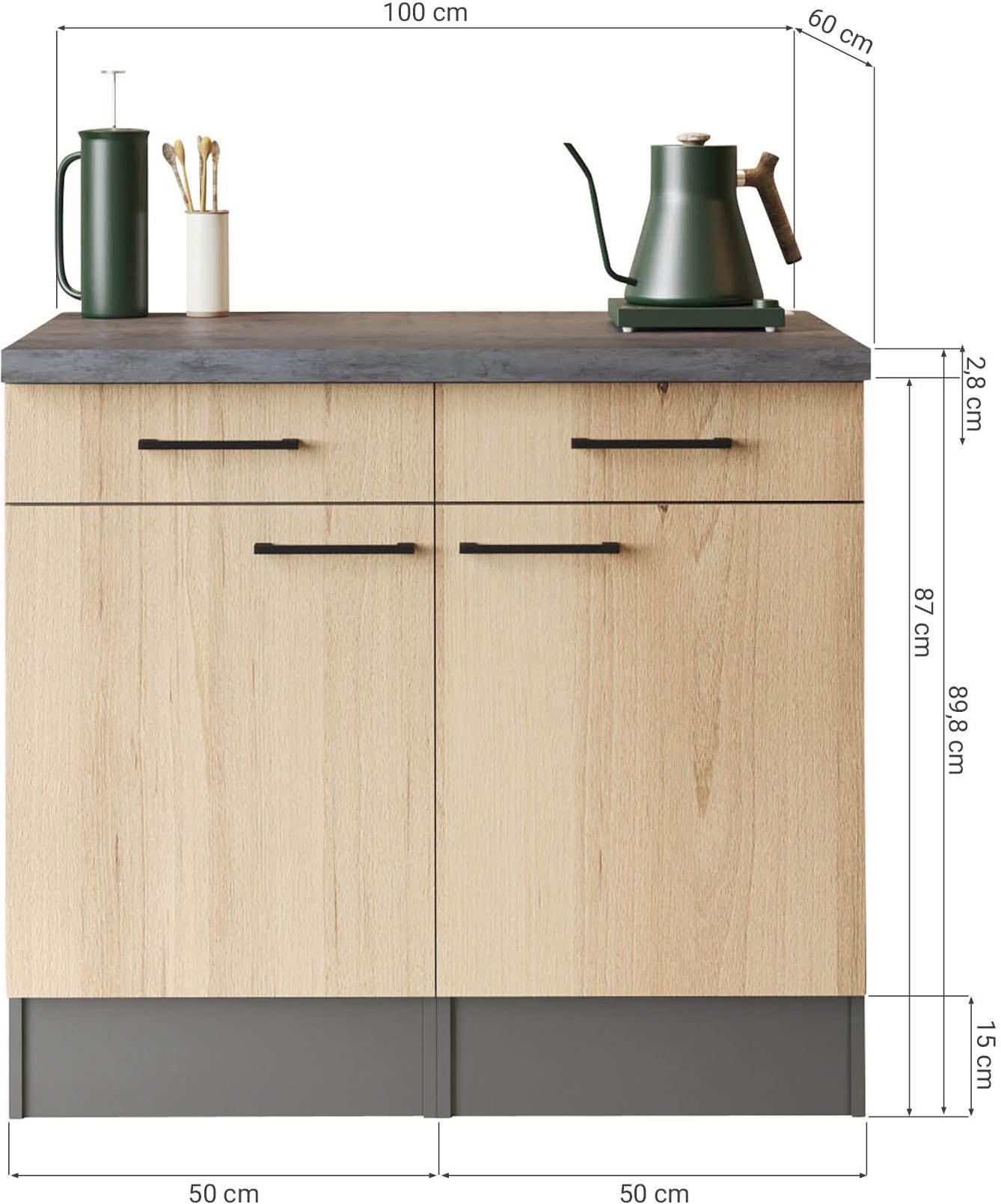 RESPEKTA Buffet »Oliver« démonté, avec fonction Soft Close, largeur 100 cm