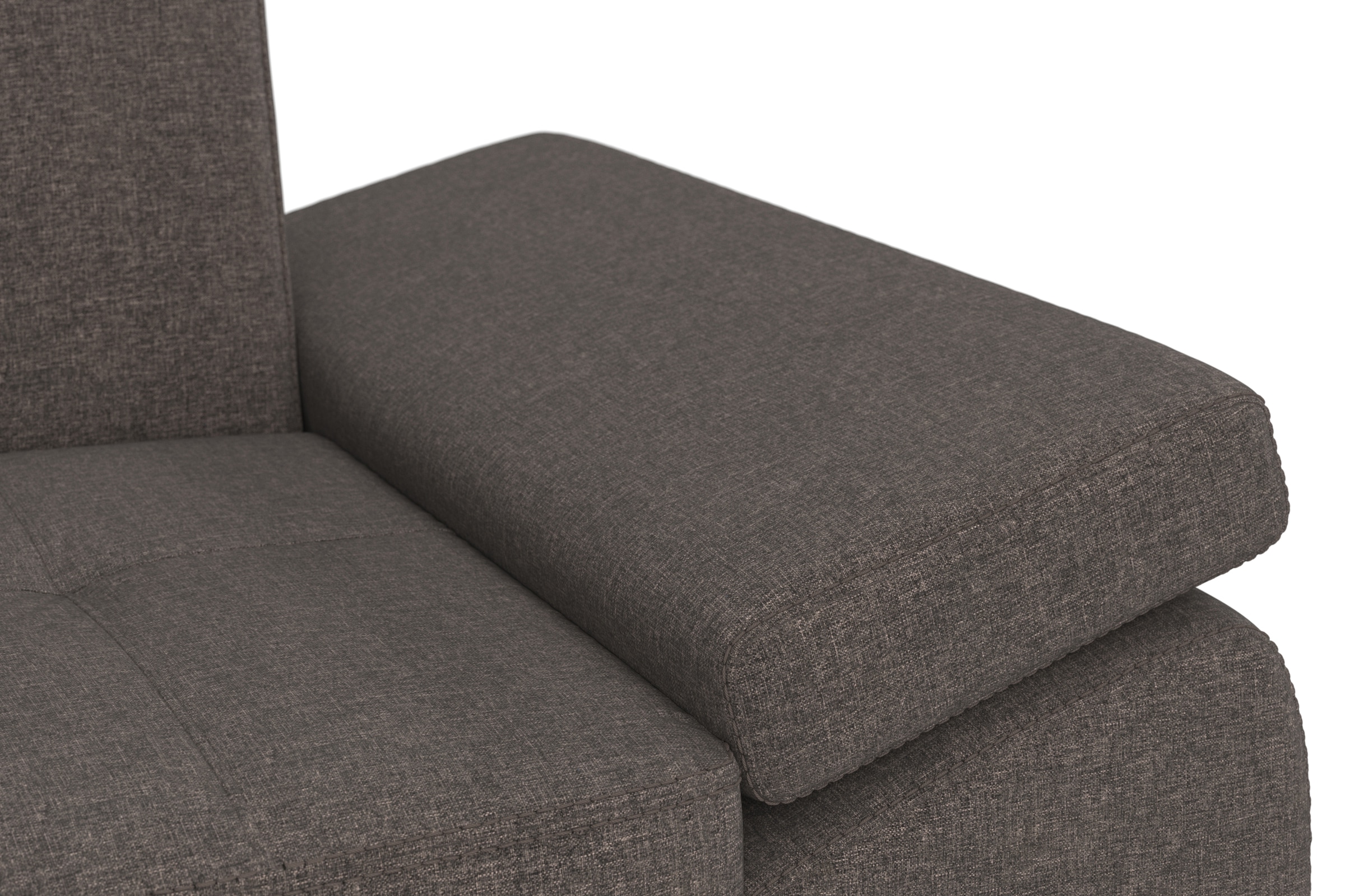 DOMO collection Ecksofa »Capelo, komfortabel, klare Linien zeichnen dieses Design aus, L-Form« mit Armteilverstellung, wahlweise mit Bettfunktion, Federkern