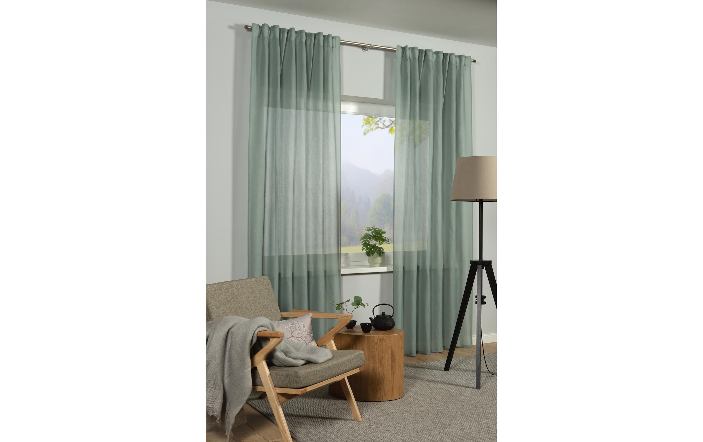 GARDINIA Vorhang »Zen Silence 135 cm x 245 cm« verdeckte Schlaufen 1 Stk. tlg.