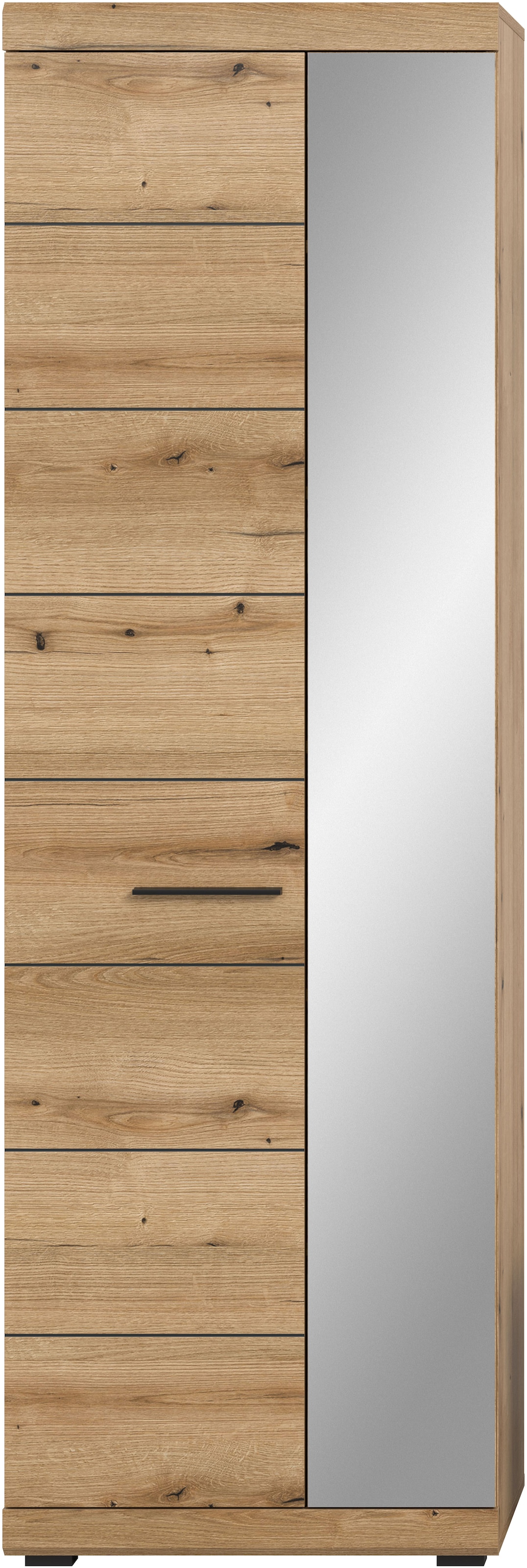 INOSIGN Garderobenschrank »SIENA, Höhe 197cm, 2 Türen,  4 Einlegeböden, ausziehbare Kleiderstange« hochwertige Rillenfräsung in MDF Front, 1 Stk. tlg. Stauraumschrank, Flurschrank, Dielenschrank