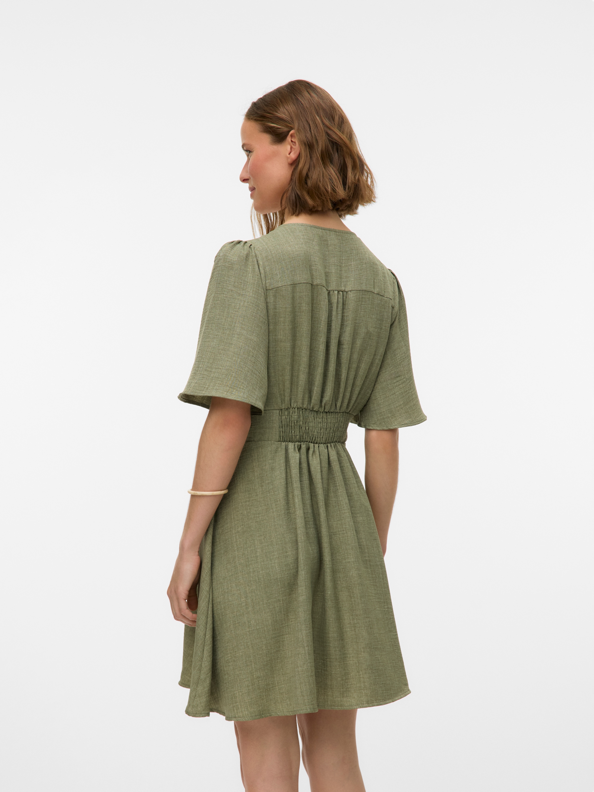 Vero Moda Mini-robe »VMMELANEY 2/4 SHORT DRESS WVN NOOS« Sommerkleid, Kunsfaser, taillierte Form