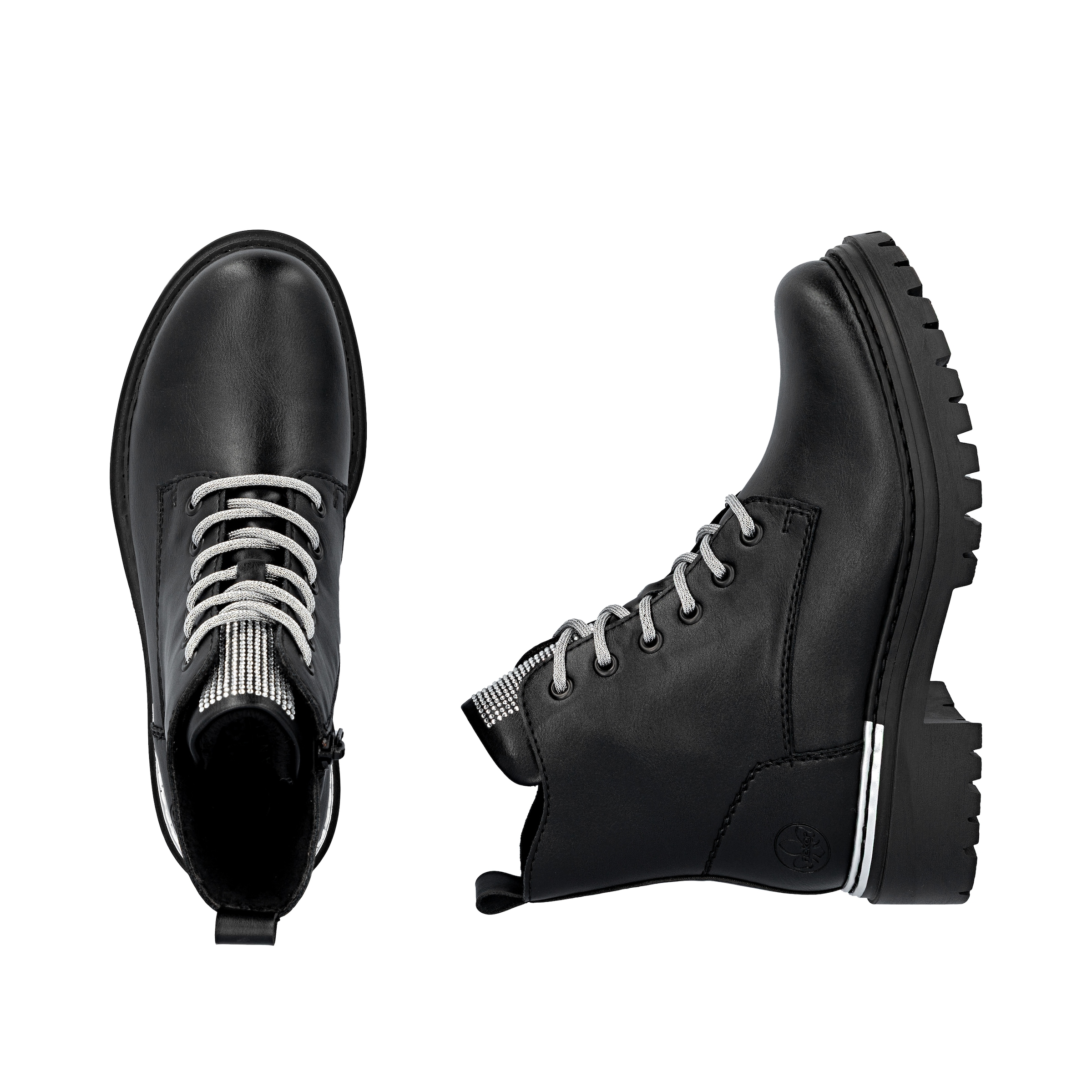 Rieker Bottines à lacets  Schnürstiefelette, Profilsohle, mit praktischem Innenreissverschluss