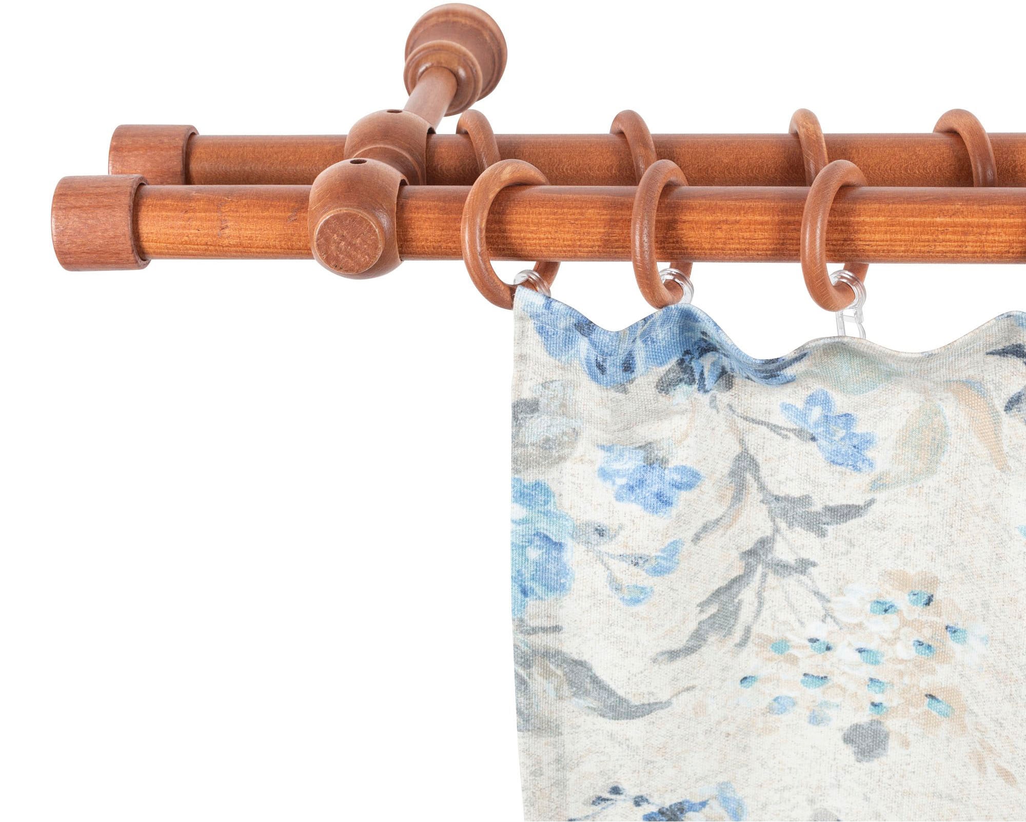 SN DECO GROUP Tringle à rideaux »Cafiro« 2 läufig-läufig Fixmass 28 mm, Holz, verschiedene Längen und Farben, Komplettset