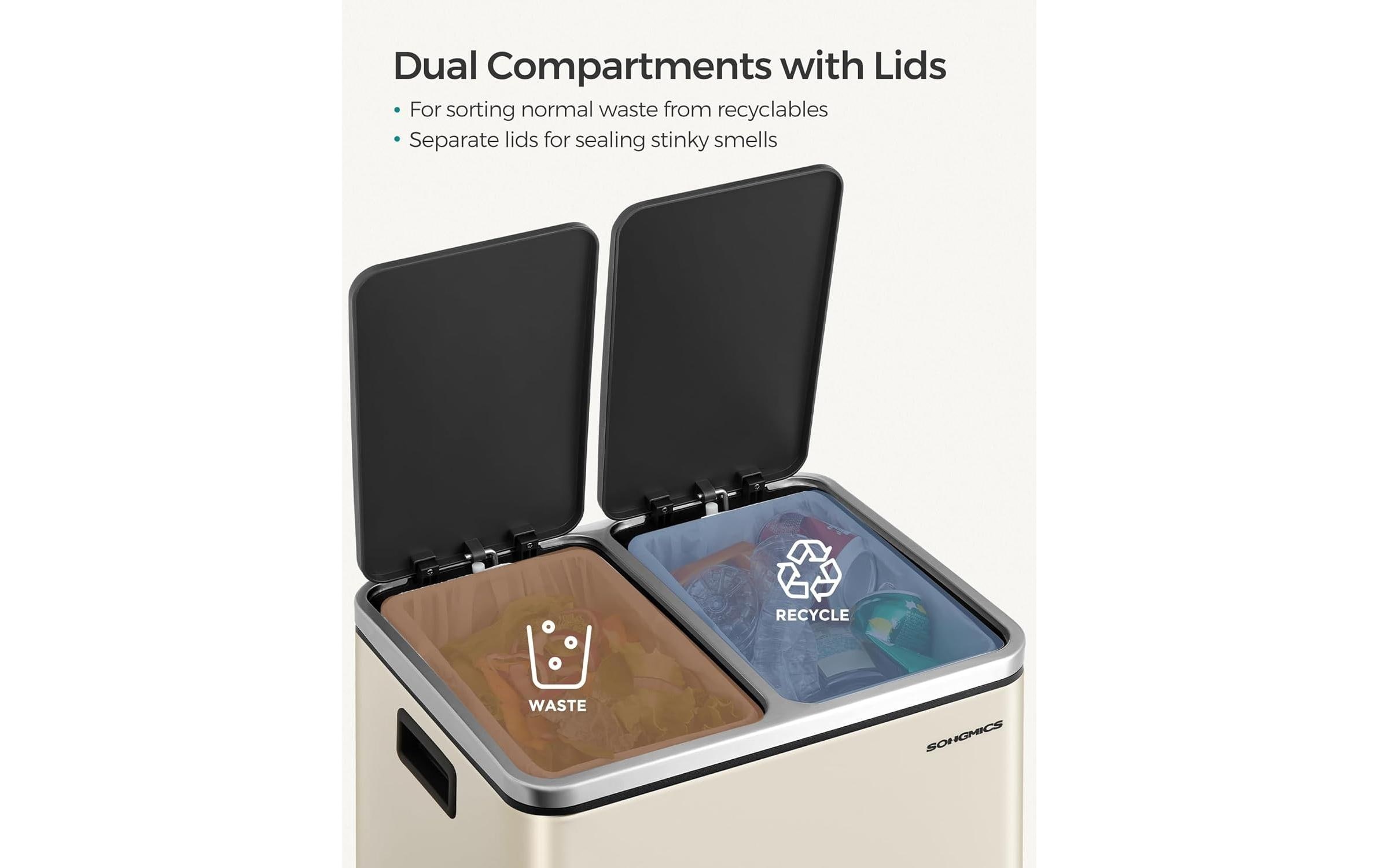 SONGMICS Mülleimer »30 l« 2 Behälter