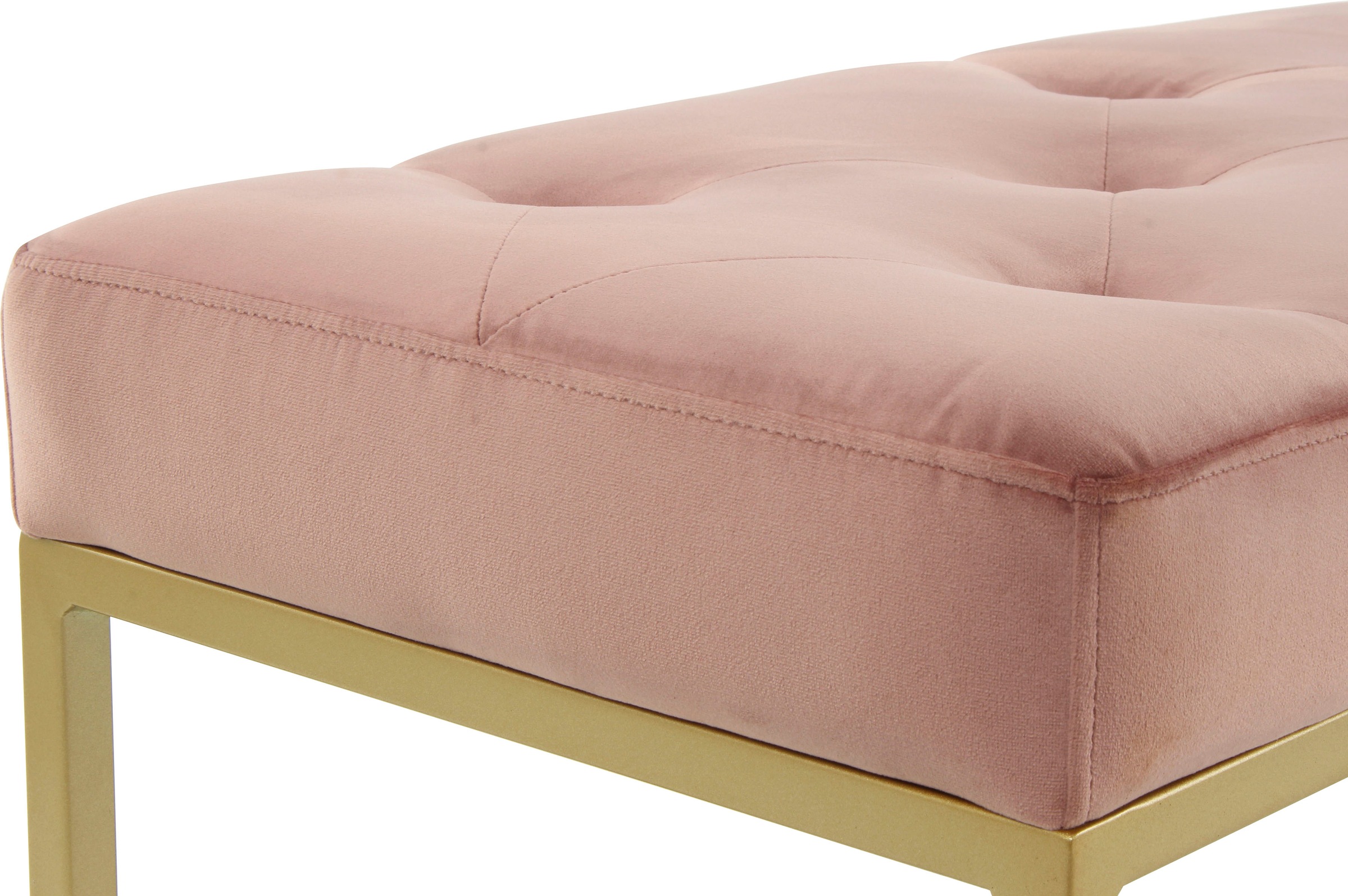 Kayoom Banc à tabouret »Cameron 125, glamouröses Design, glänzenden Metallfüssen, in Samt-Look« 1 cuis tlg. bequem, elegant, mit Zierknöpfen, Gold-coated Eisengestell