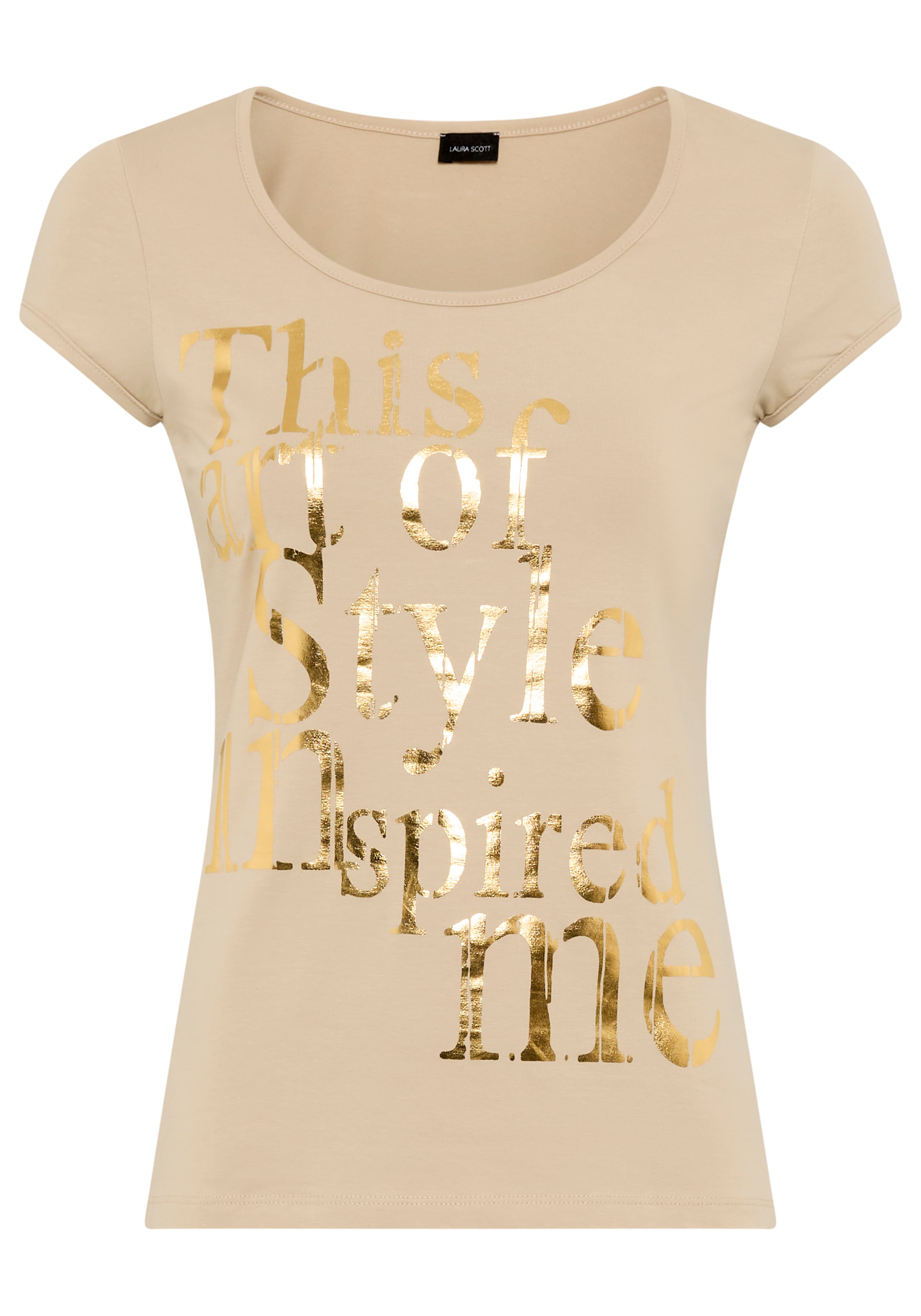 Laura Scott T-shirt sehr figurbetont,  mit frischem Print,  Rundhals,  für die Freizeit