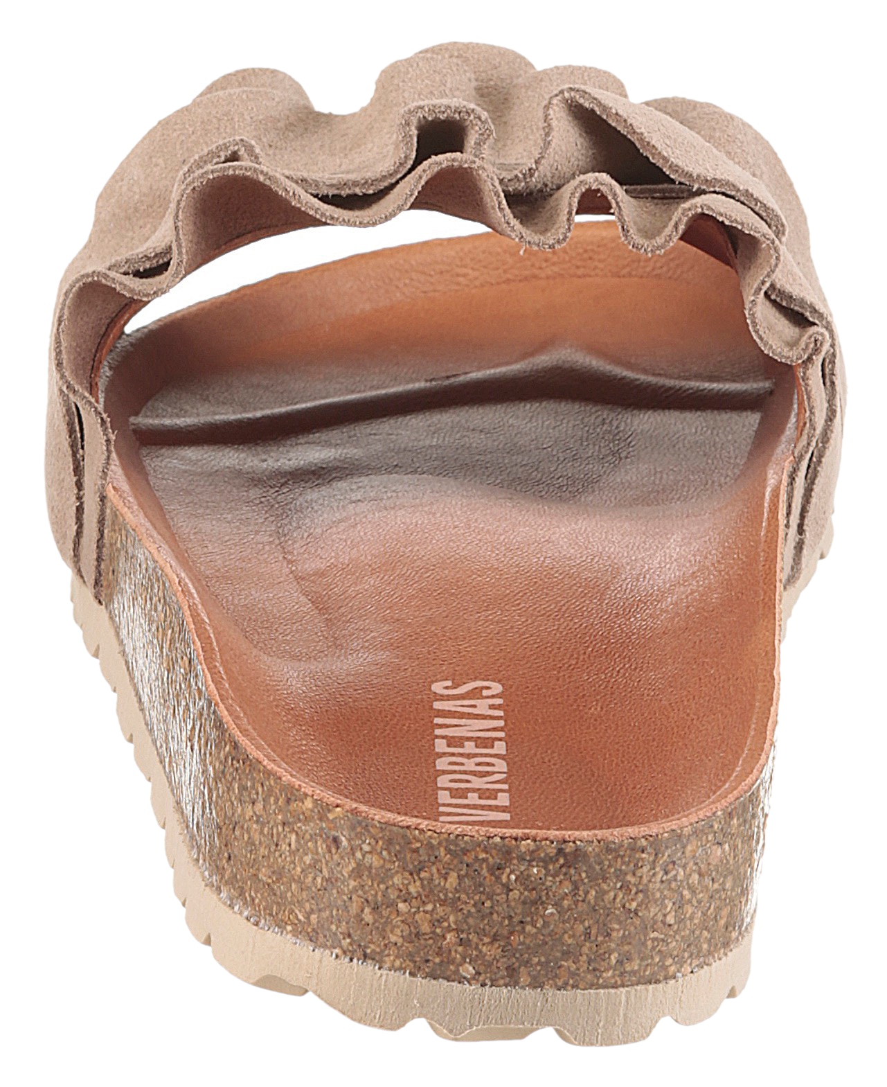VERBENAS Pantolette »Rocio Roda«  Sommerschuh, Flat mit geschwungenen Laschenstoff