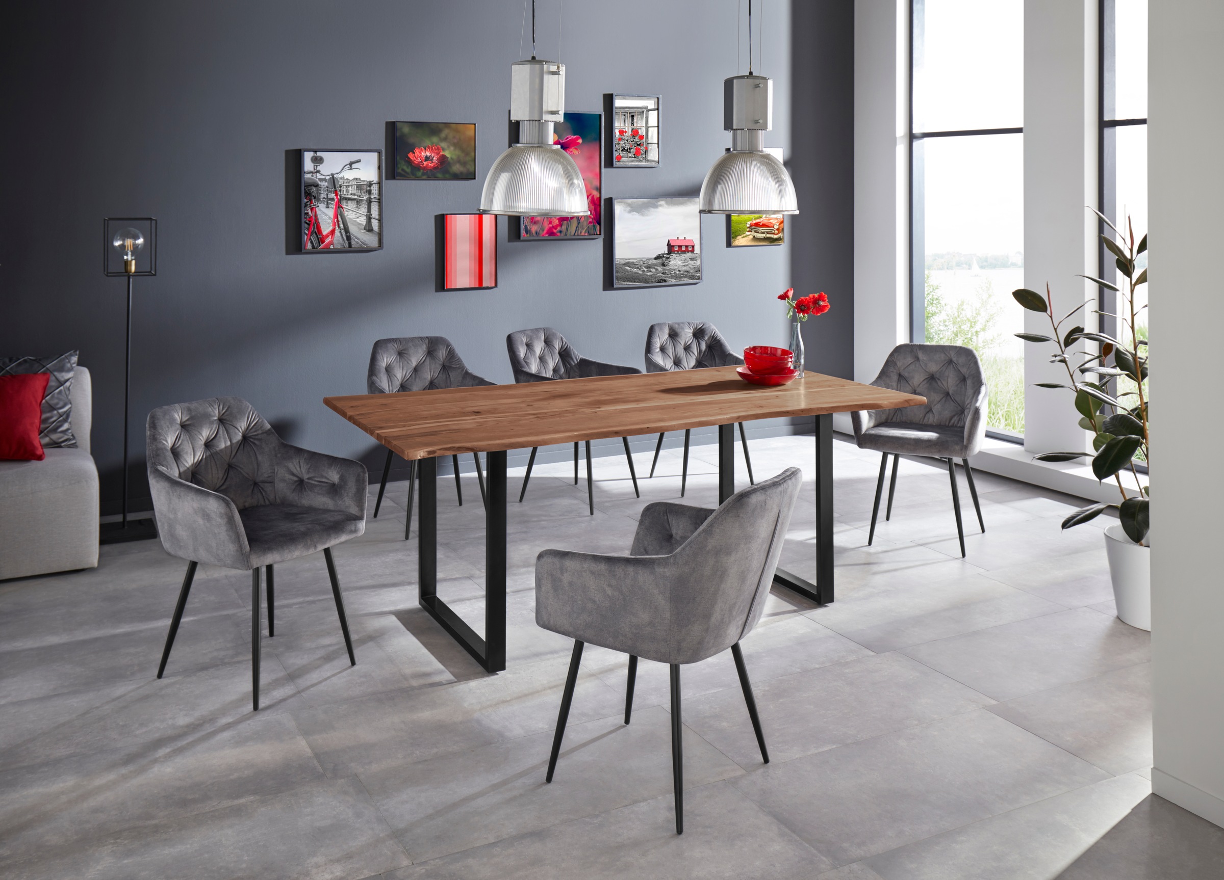 HELA Chaise de salle à manger »Kira Schalenstuhl Boho, Bestseller« (Set) 2 cuisArmlehnstuhl Samt oder Microfaser Bezug