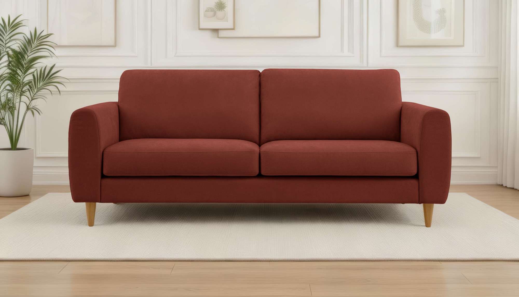 GOODproduct 3-places »Finnian« 212 cm, Chenille, elegante Massivholzfüsse
