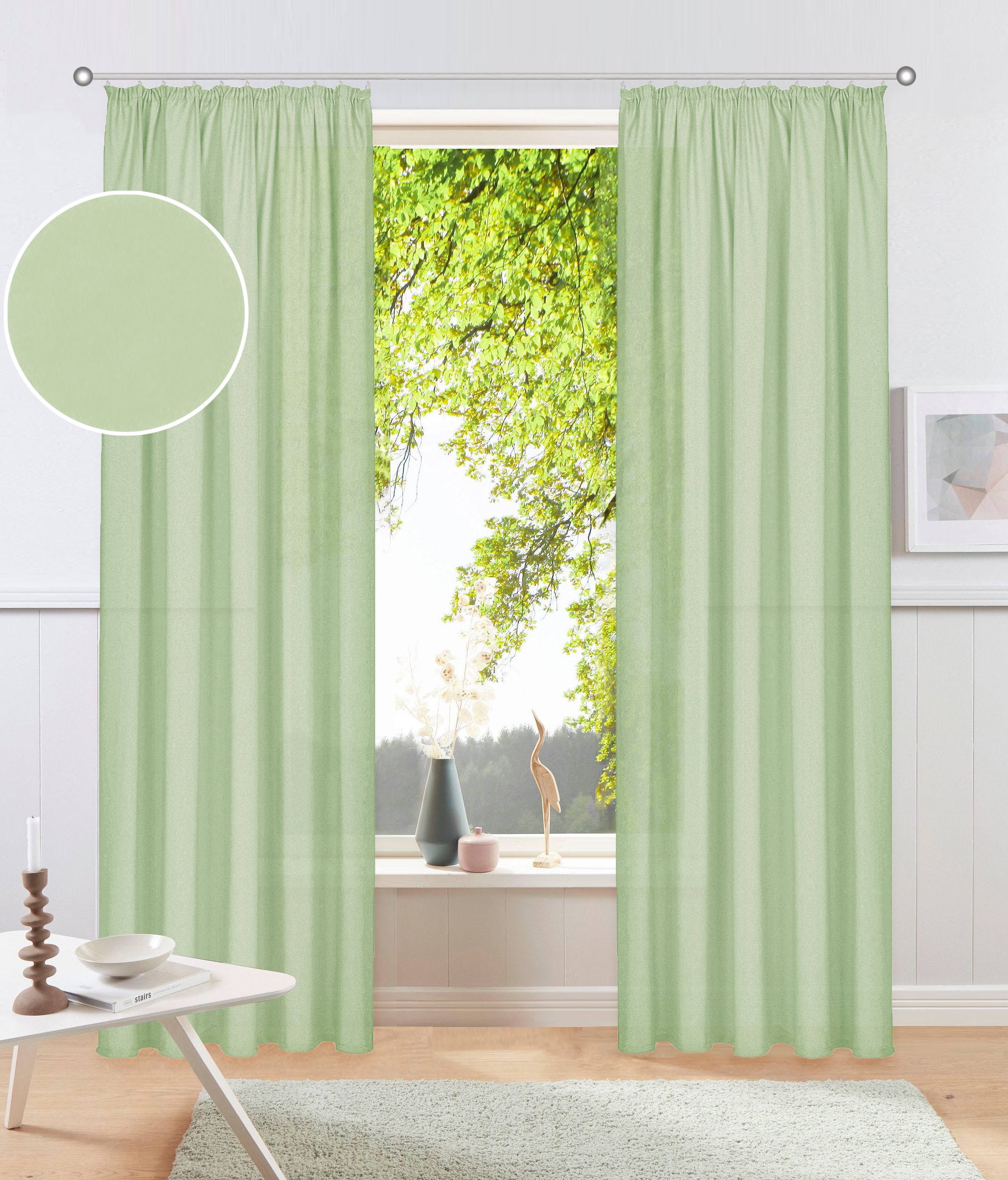 GOODproduct Rideau »Raja, Gardinen mit Kräuselband, blickdicht, Wohnzimmer, Topseller!« Bande volante 2 cuis tlg. lot de 2, best-seller, uni, moderne, facile d'entretien, microfibre