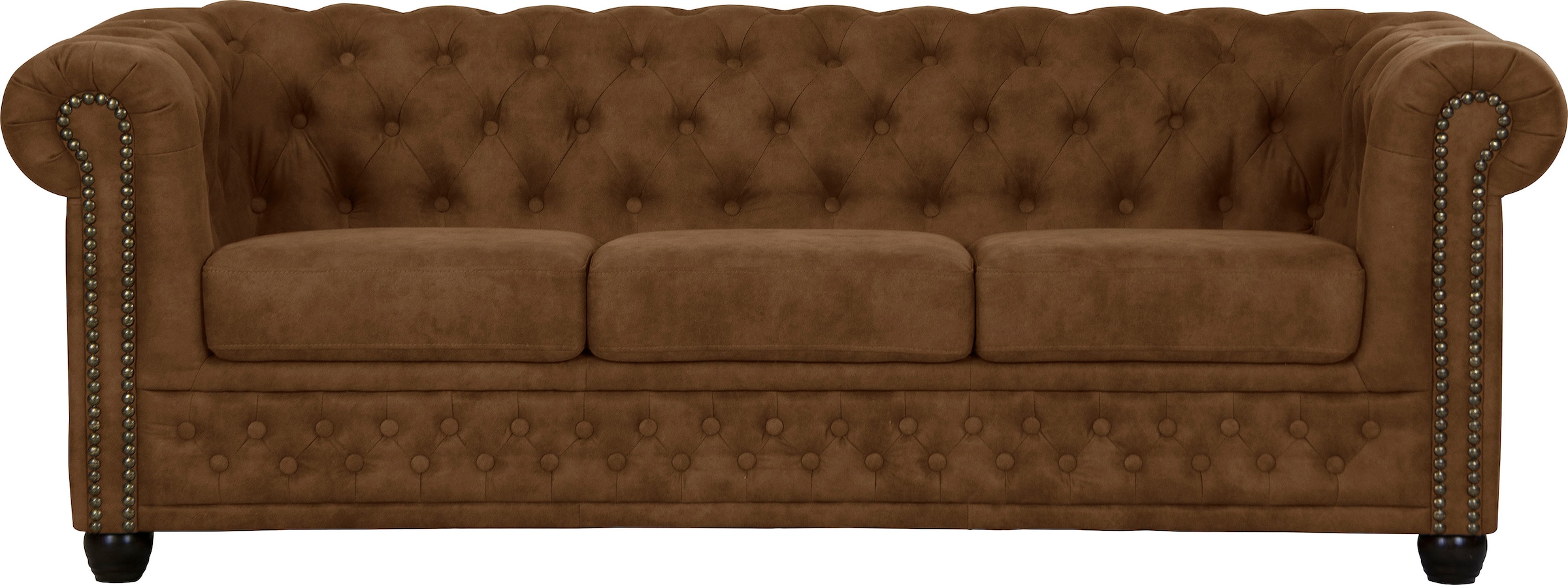 Home affaire Canapé Chesterfield »Rysum« Chesterfield-Optik, in 2 Bezugsqualitäten, 2 Ausf. schnell lieferbar