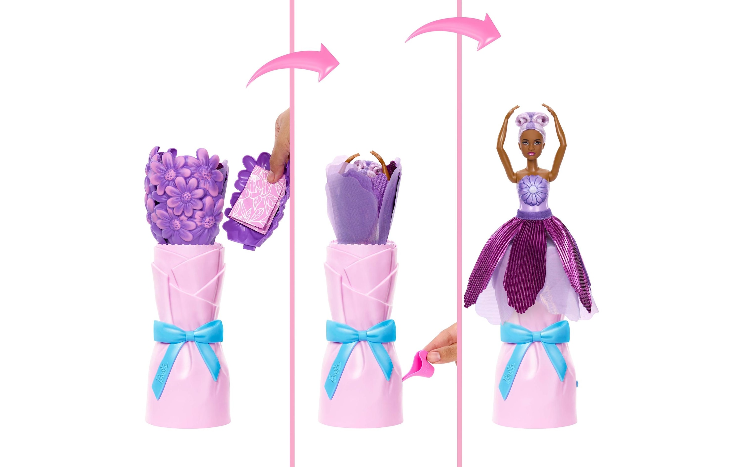 Barbie Poupée à habiller »Flower Surprise Puppe Lila Blümchen« Blumen-Überraschungspuppe